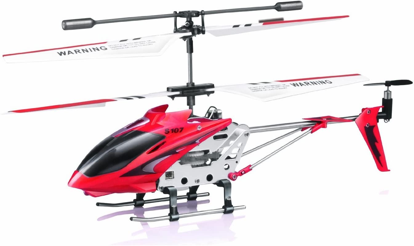 Uknuselig 3,5CH RC helikopter mini RC helikopter med gyro crimson