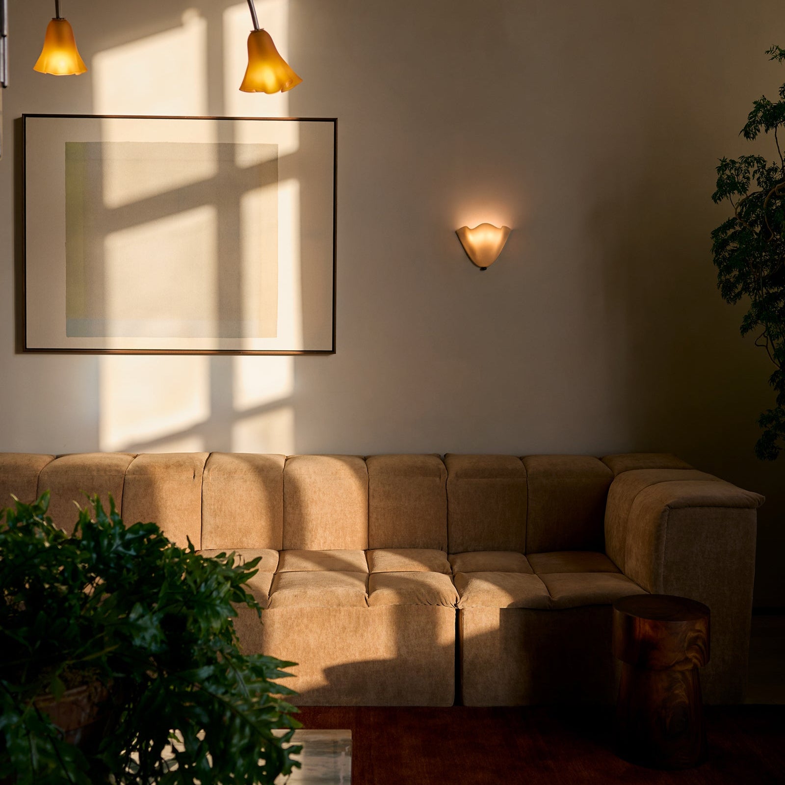 Retro Buntglas Rockmuschel LED-Wandleuchte 1-flammig