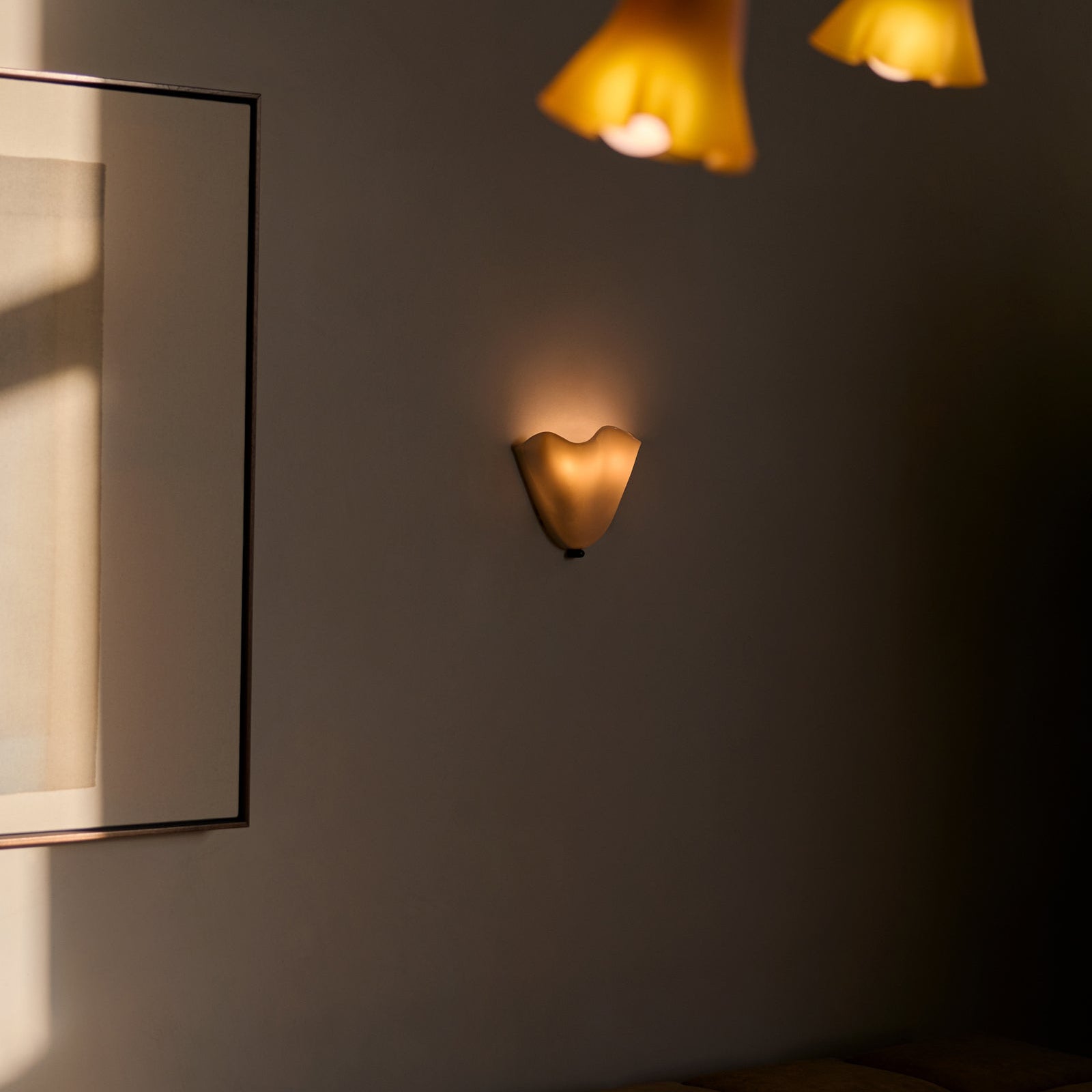 Retro Buntglas Rockmuschel LED-Wandleuchte 1-flammig