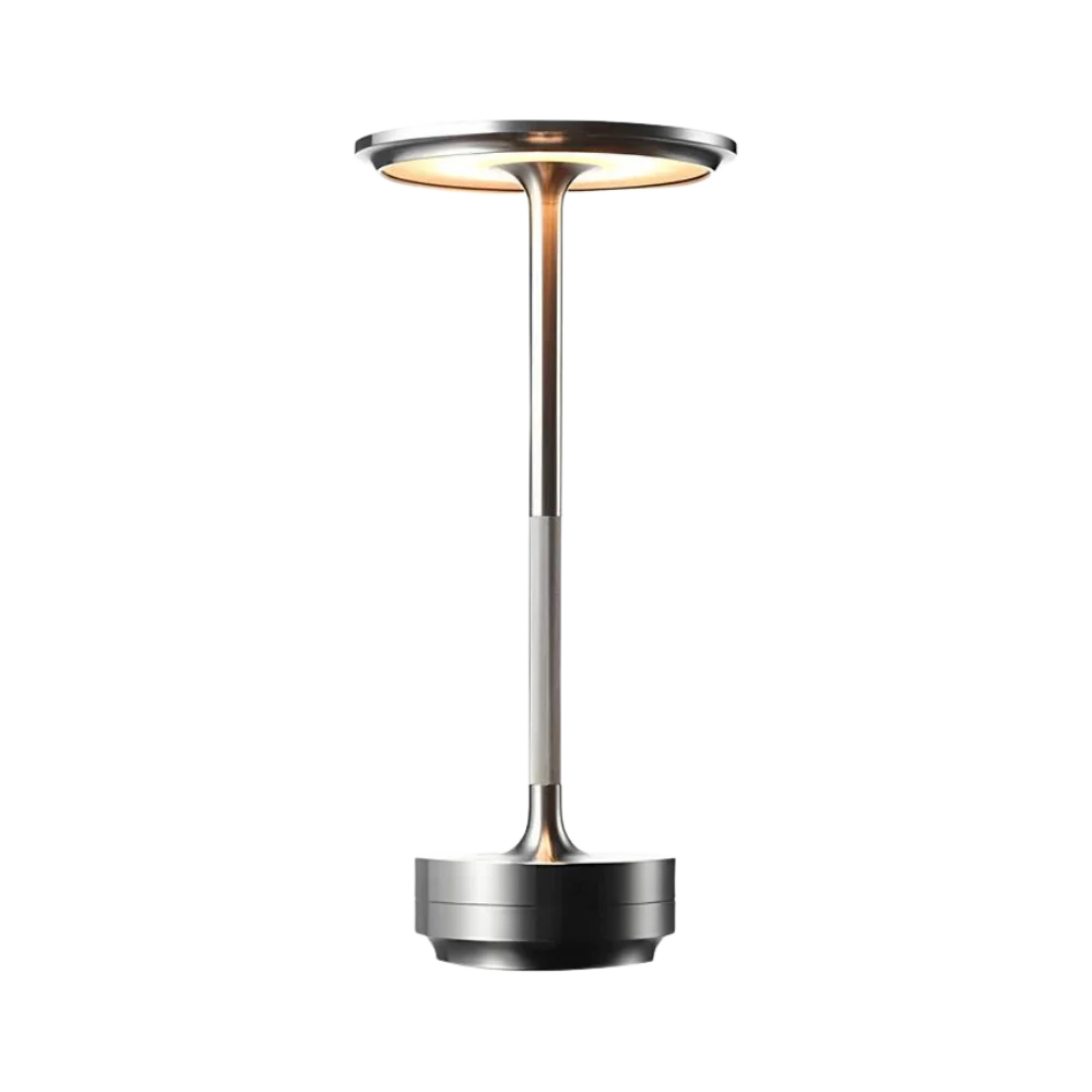Lámpara de mesa moderna recargable LED de cono de latón de 1 luz