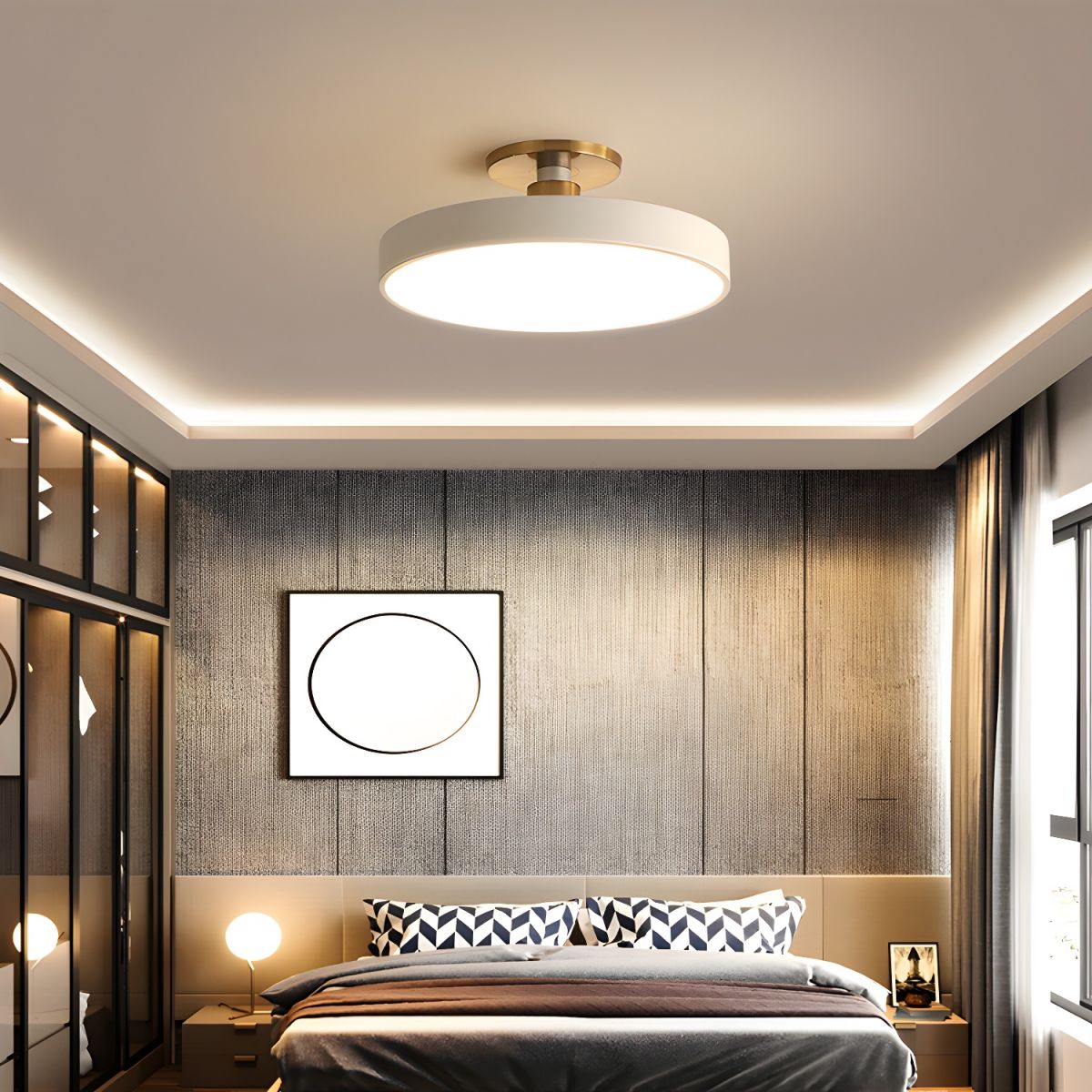 Lampada da soffitto moderna rotonda LED a incasso a 1 luce
