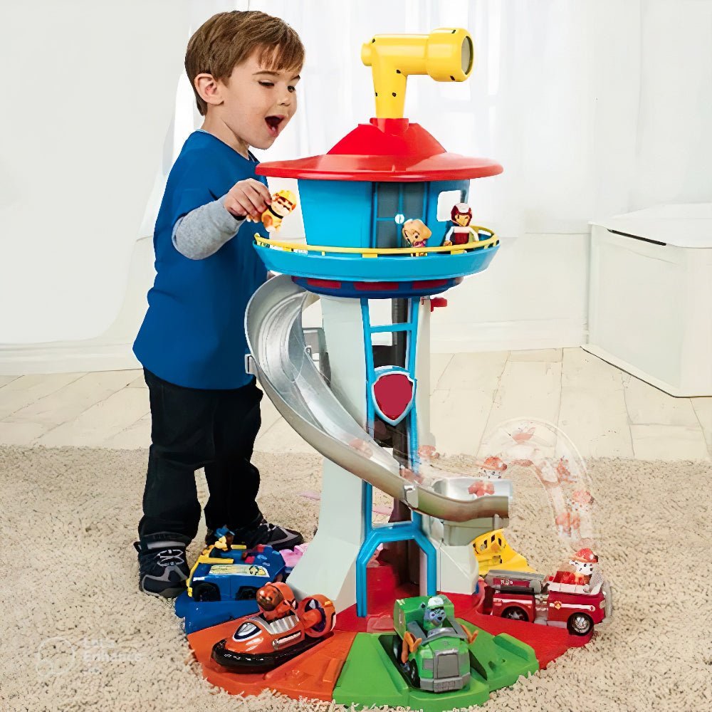 Kinderspielset mit Rutsche, Turm und Autos, robust für drinnen und draußen  