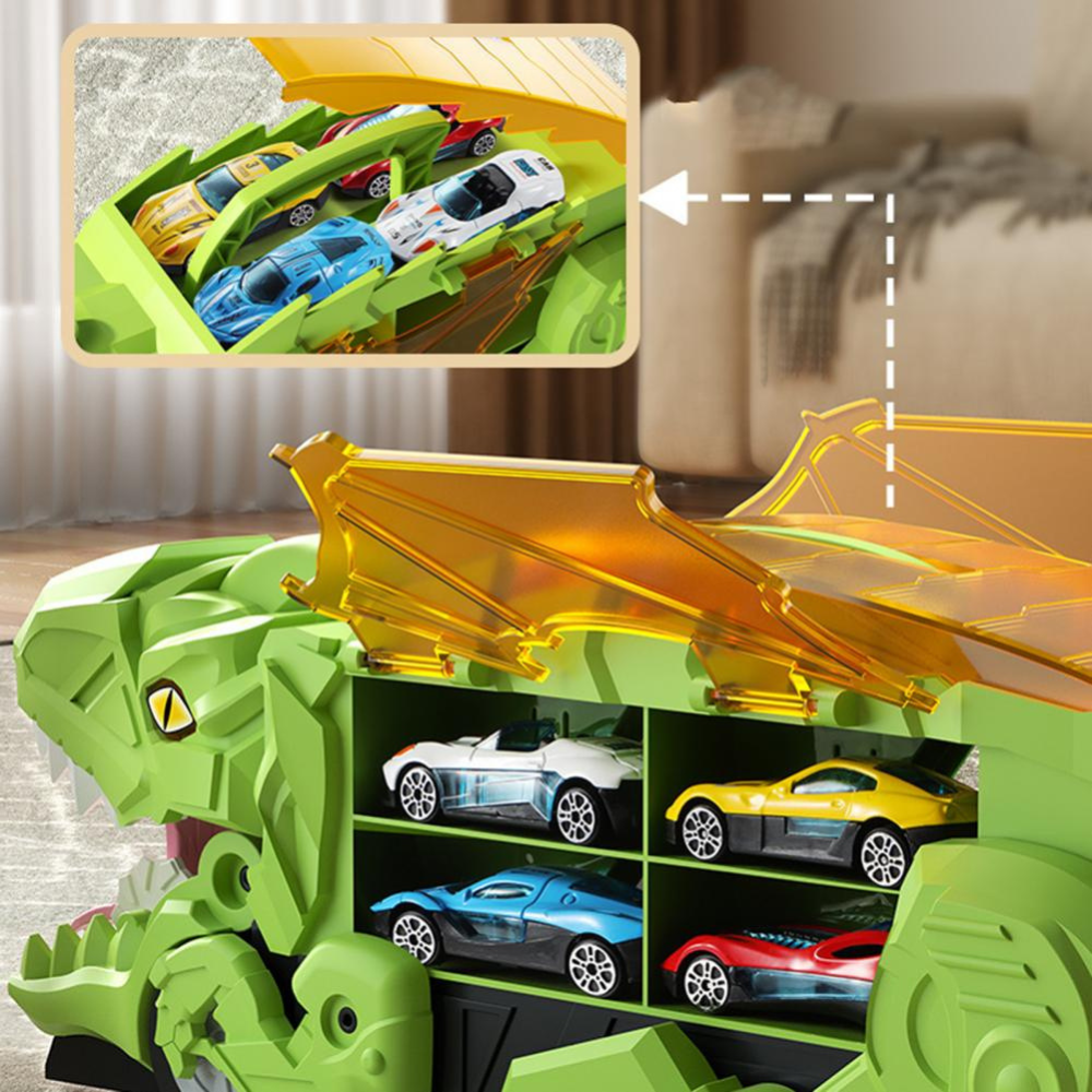 Kinder Spielzeug Dinosaurier LKW Auto-Träger Spielset Aufbewahrung Transformierbar