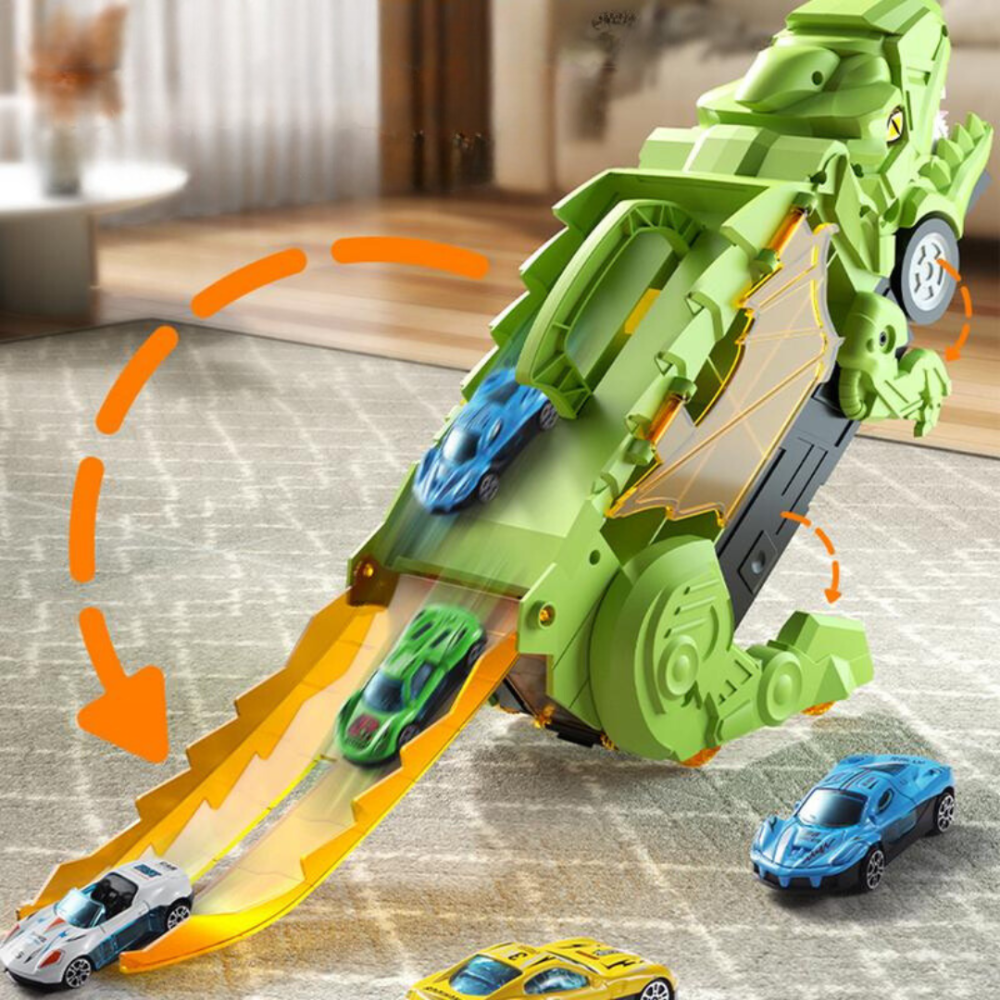 Kinder Spielzeug Dinosaurier LKW Auto-Träger Spielset Aufbewahrung Transformierbar