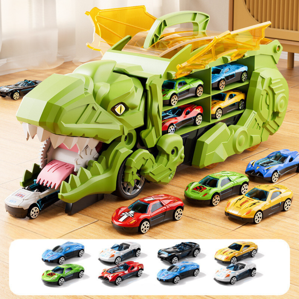 Kinder Spielzeug Dinosaurier LKW Auto-Träger Spielset Aufbewahrung Transformierbar