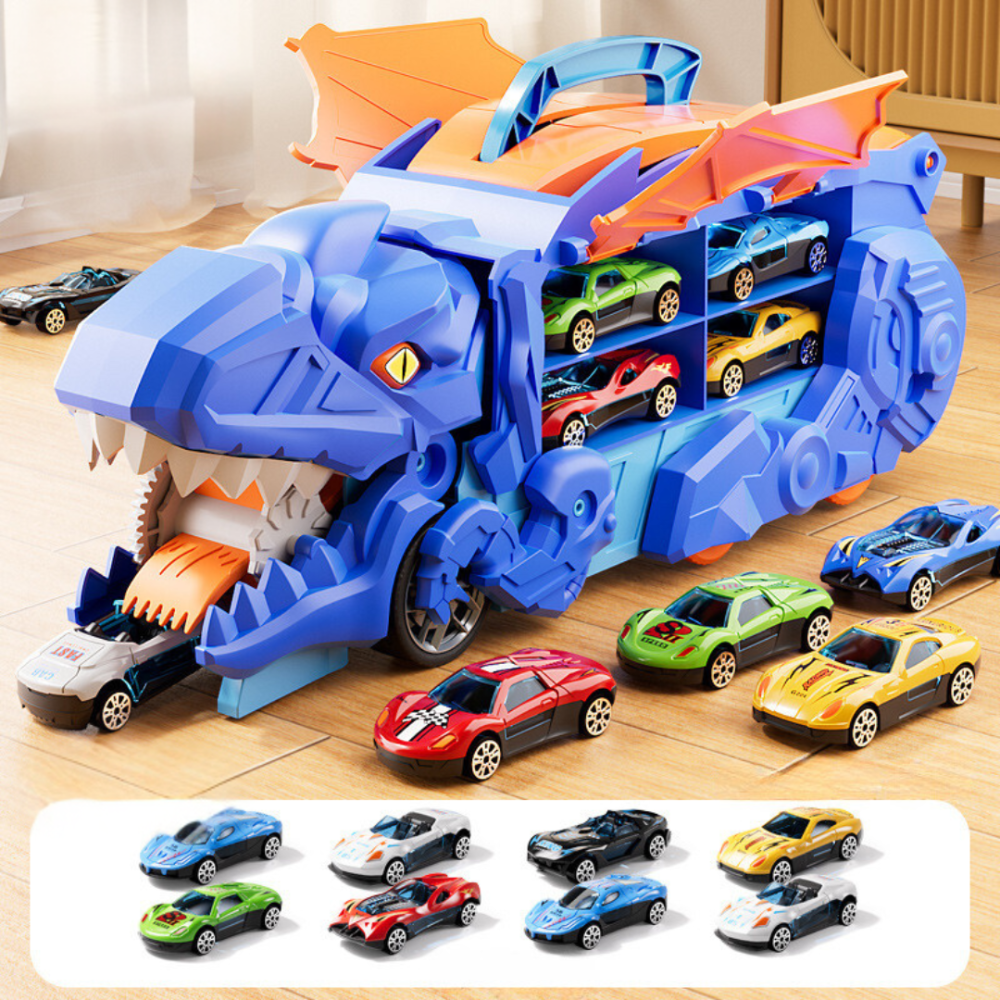 Kinder Spielzeug Dinosaurier LKW Auto-Träger Spielset Aufbewahrung Transformierbar