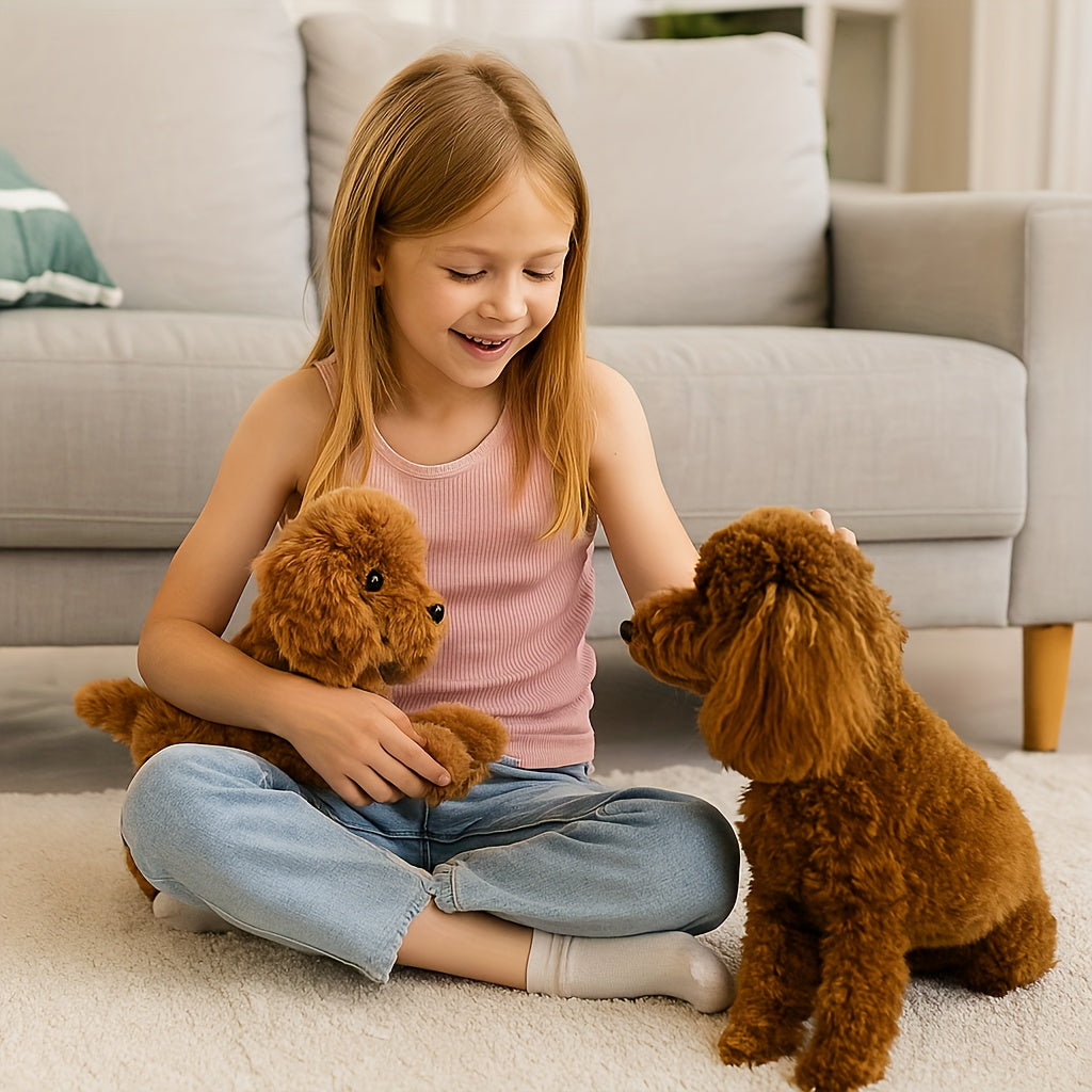 Giocattolo per bambini a forma di cane di peluche, orsetto realistico in poliestere morbido, 40 cm