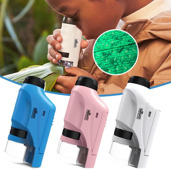 Kids’ Compact Microscope 60x-120x Magnification Educational Toy Durable Child-Friendly