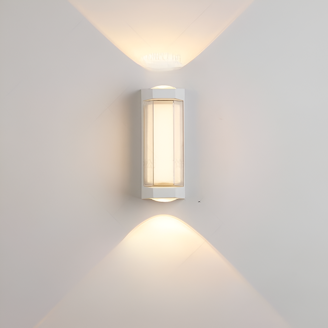 Nordische minimalistische Acryl rechteckige Außenwandleuchte LED Up-Down