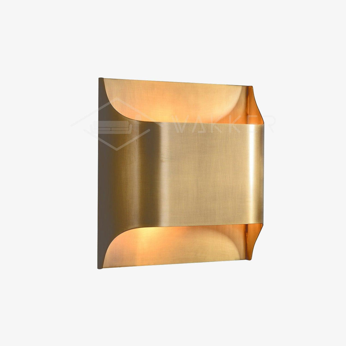 Applique da parete moderna curva in ottone con LED a 1 luce