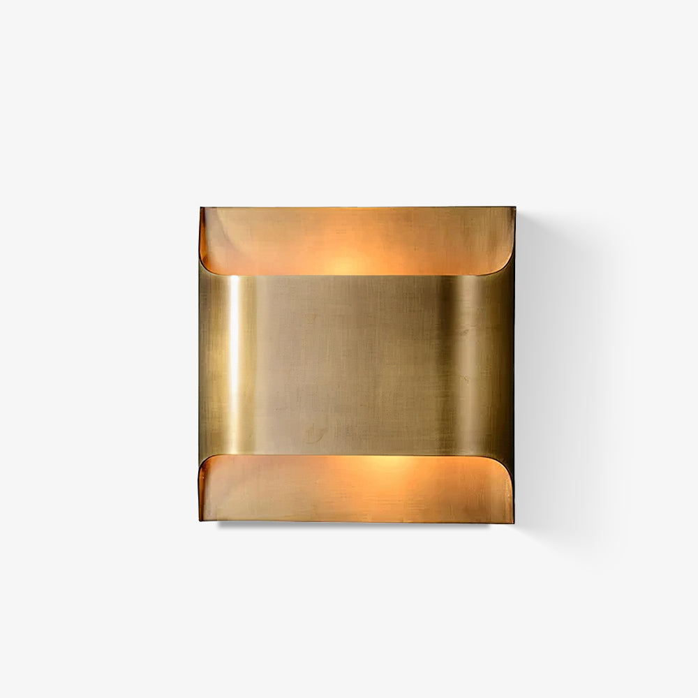 Applique da parete moderna curva in ottone con LED a 1 luce