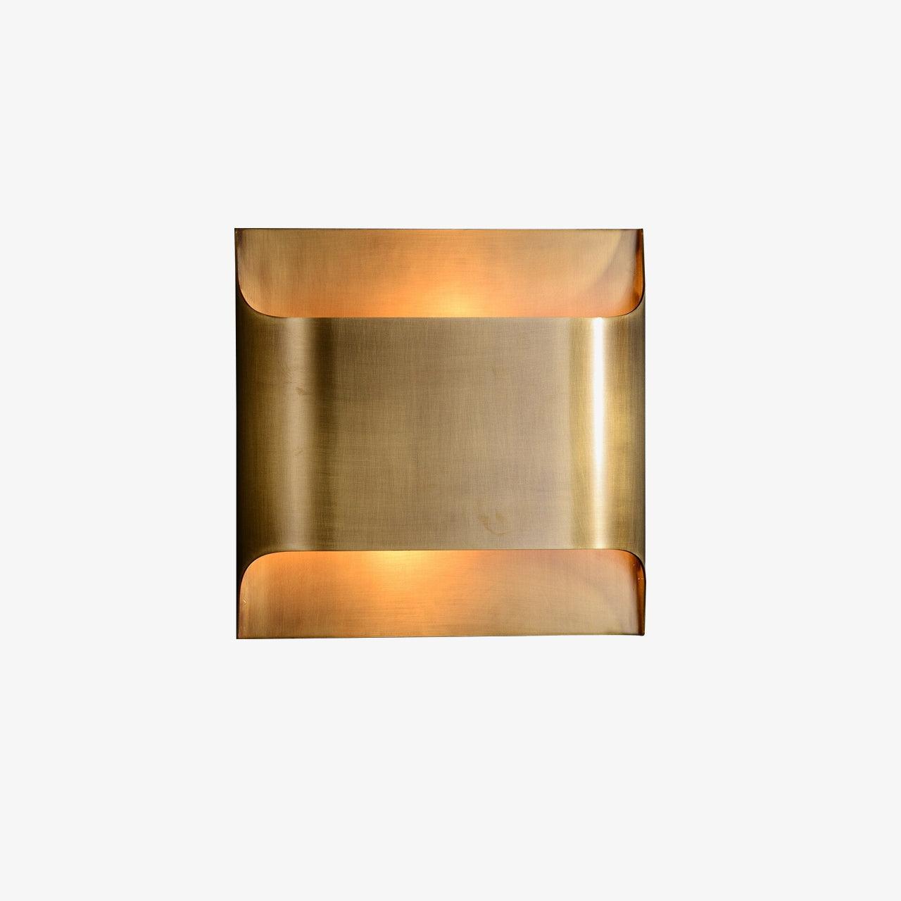 Applique da parete moderna curva in ottone con LED a 1 luce