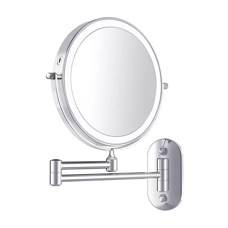 Espejo iluminado LED redondo de vidrio moderno 1 luz
