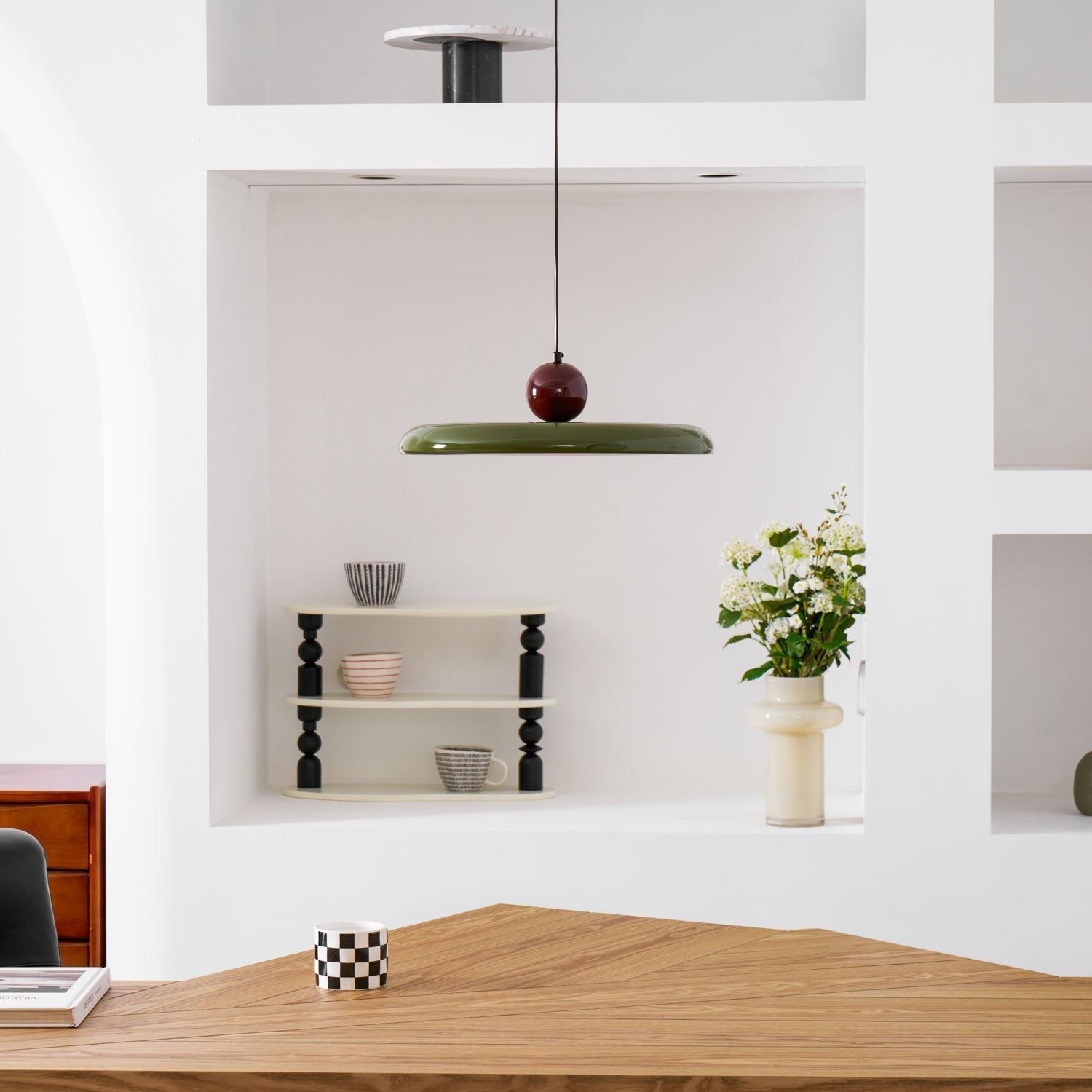 Lampadario moderno a disco LED a spina a 1 luce