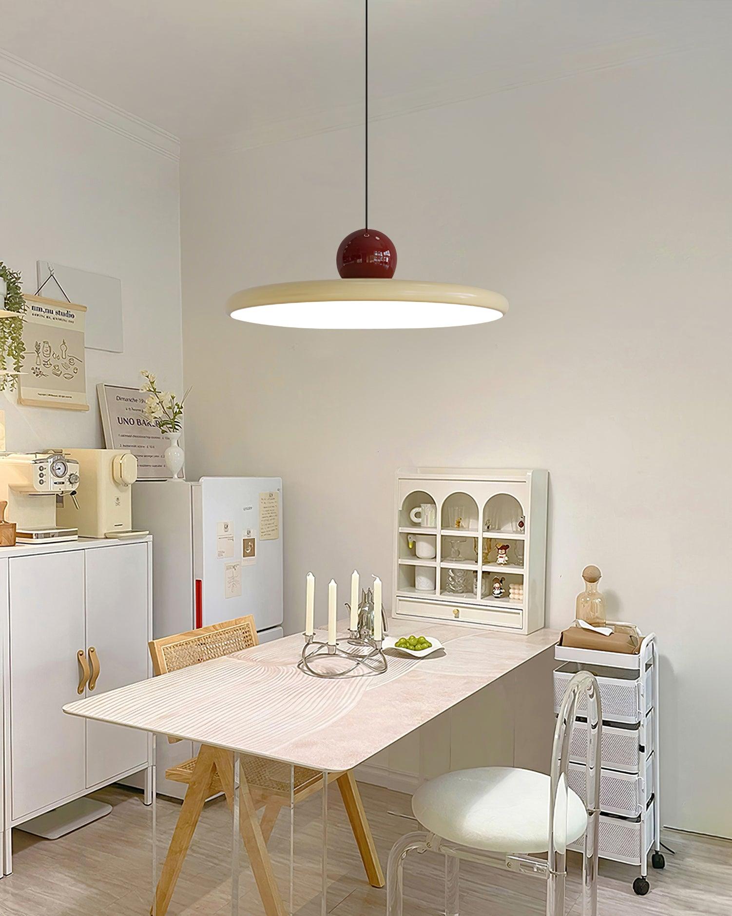 Lampadario moderno a disco LED a spina a 1 luce