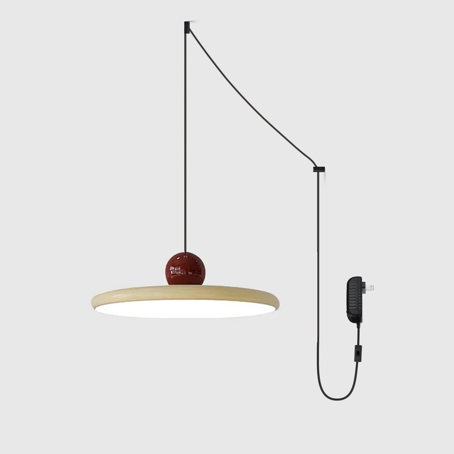 Lampadario moderno a disco LED a spina a 1 luce