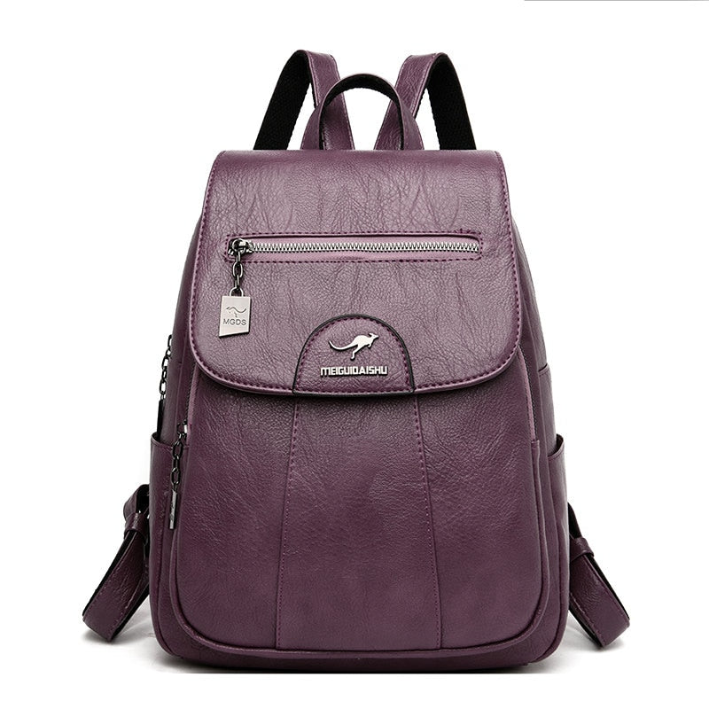 Mochila de Cuero de Alta Calidad Aurelia para Uso Diario en Mujeres