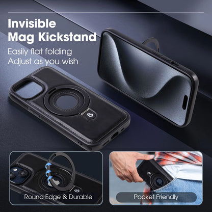 Leather Magnetic iPhone Case | Slim Cover with Ring Holder