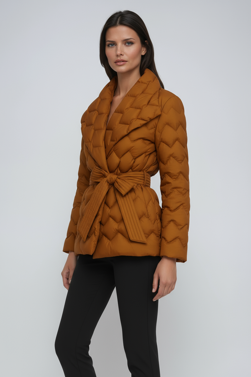 WOMEN’S PUFFER JACKET | QUILTED BELTED COAT