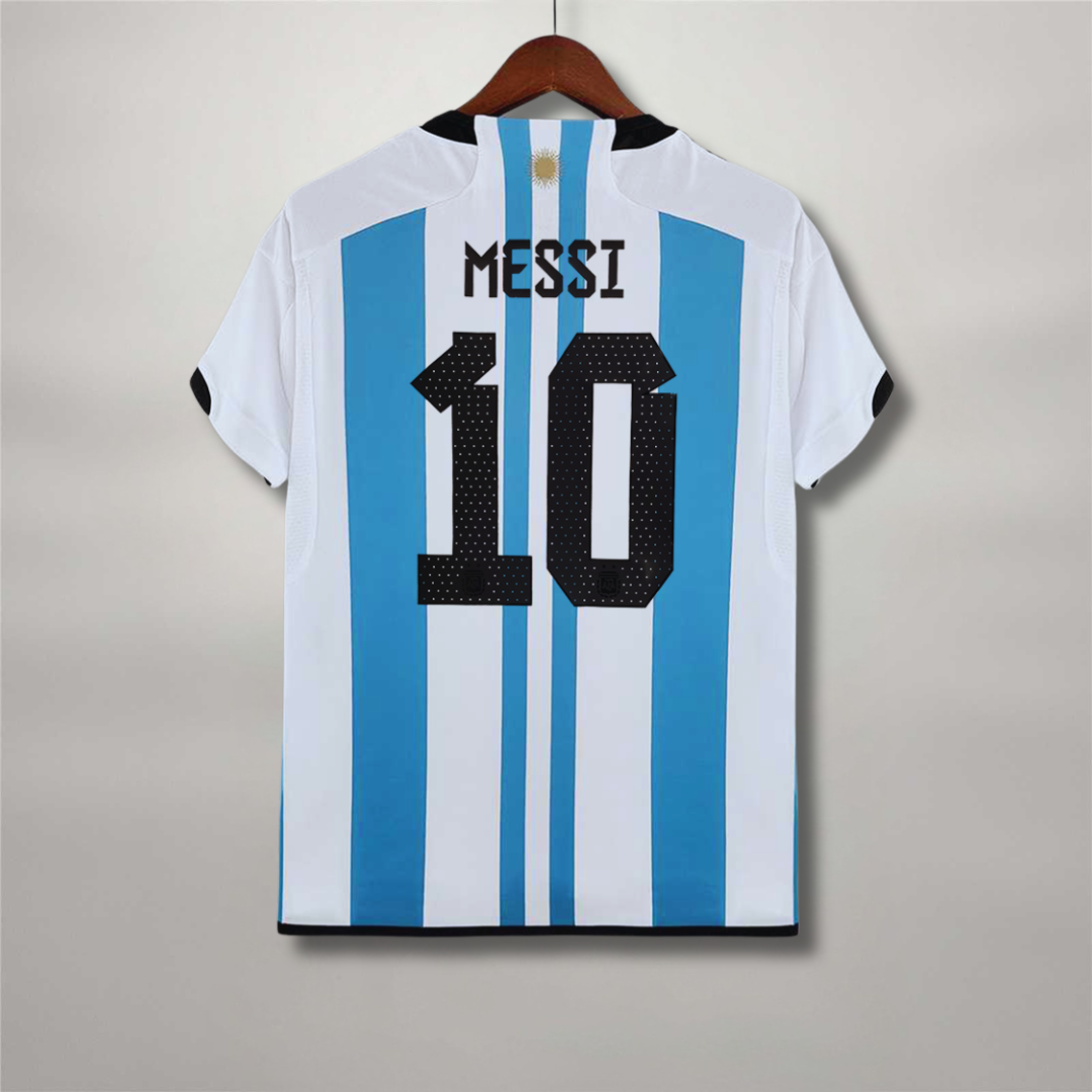 Messi Argentina Home 2022 World Cup Winners Jersey