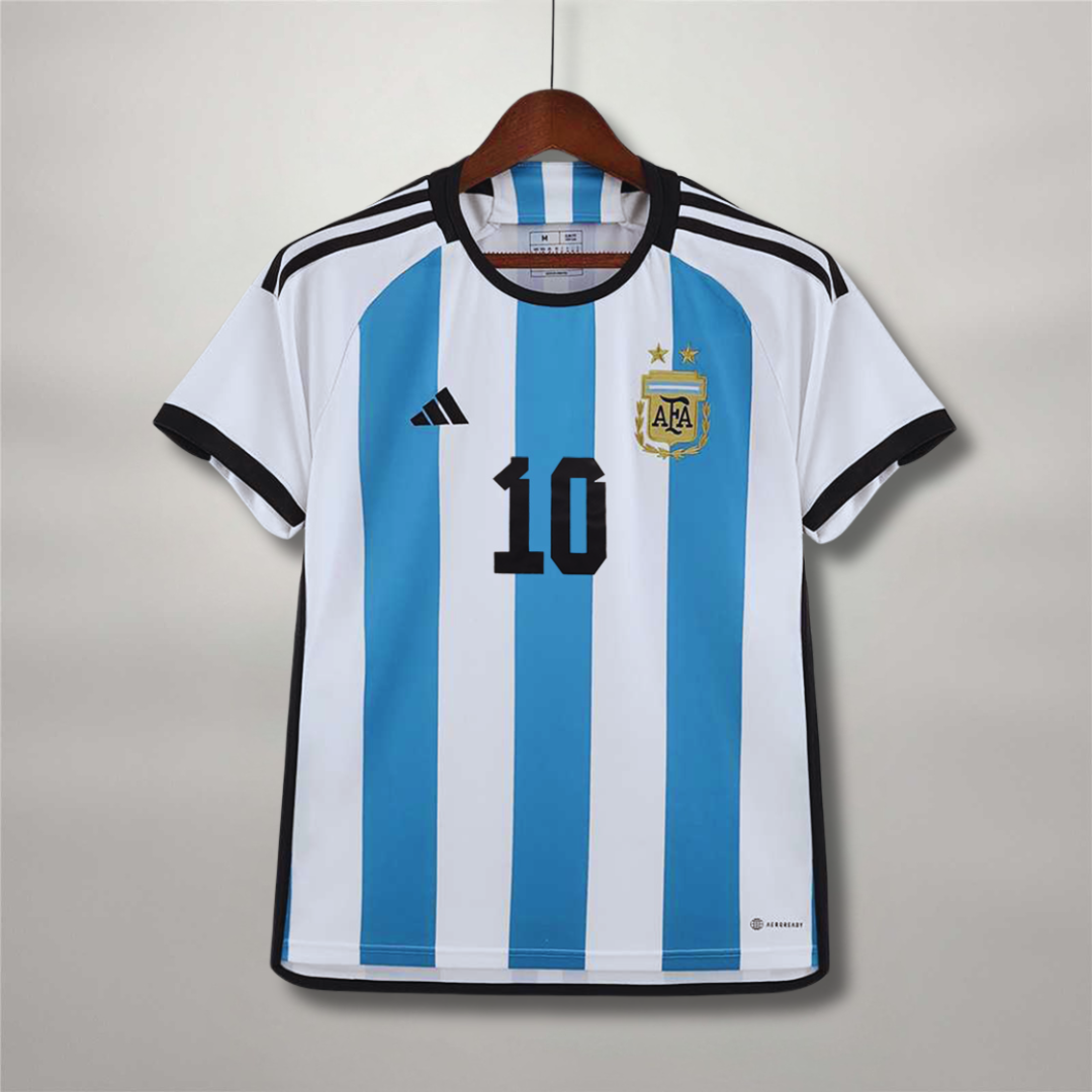 Camiseta de local de Argentina Ganadores Copa Mundial 2022