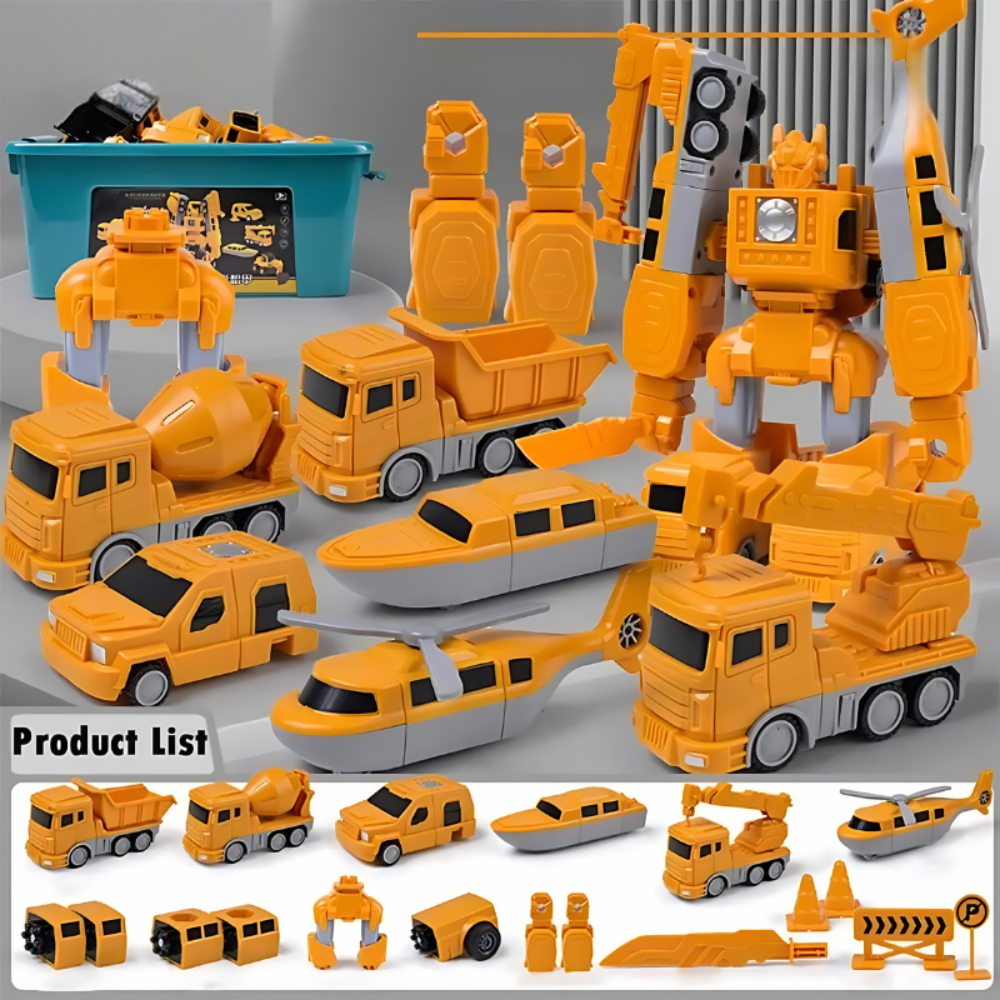 Set de bloques magnéticos de construcción con robot transformable