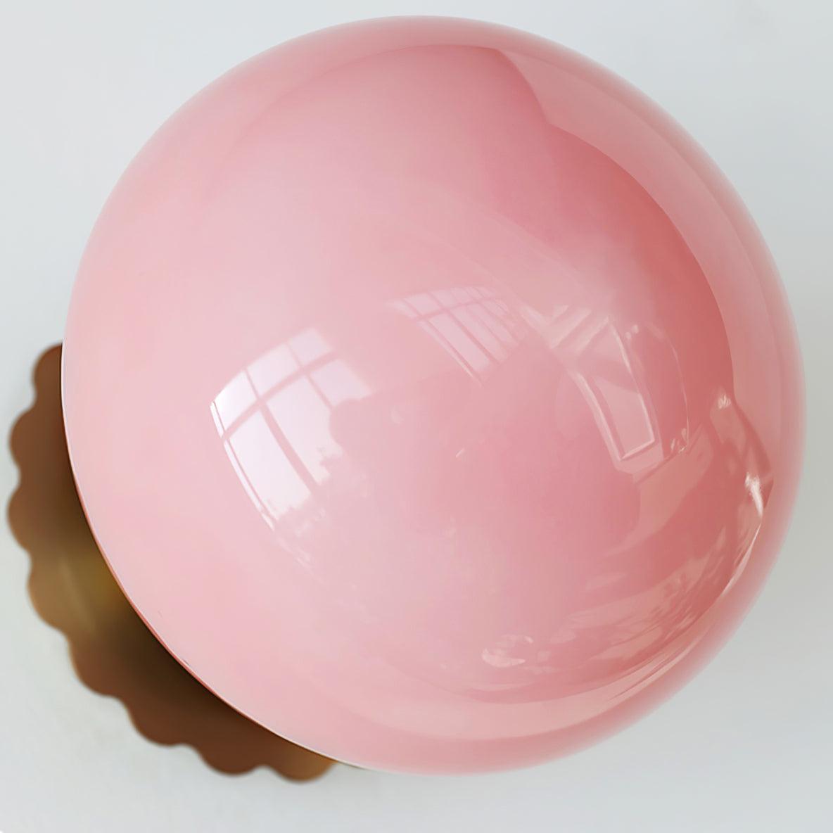 Vintage messing bolvormige glazen wandlamp 1-licht