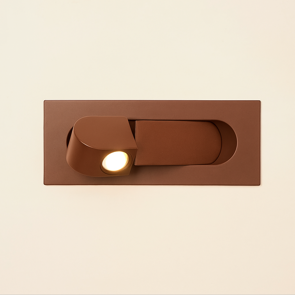 Aplique de pared LED rectangular empotrado ajustable moderno 1 luz