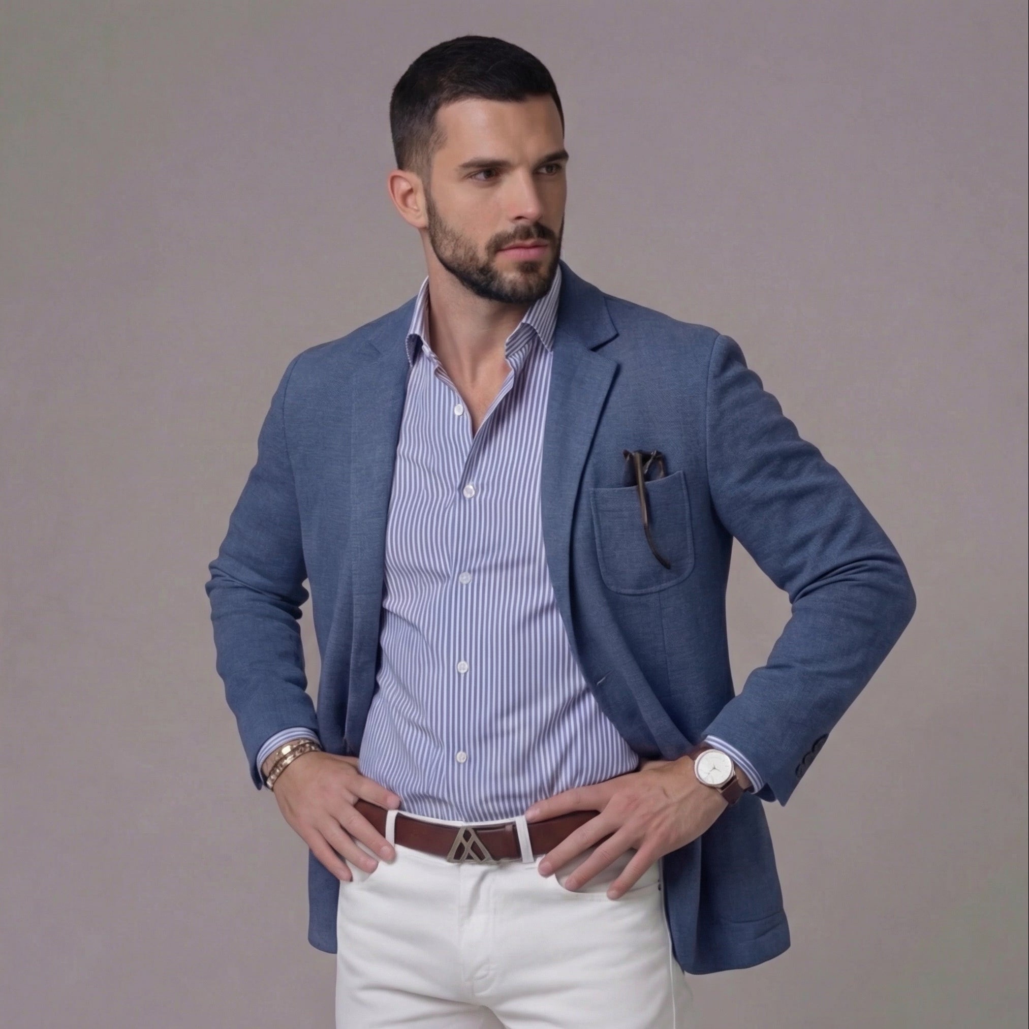 Blazer casual de lino para hombre