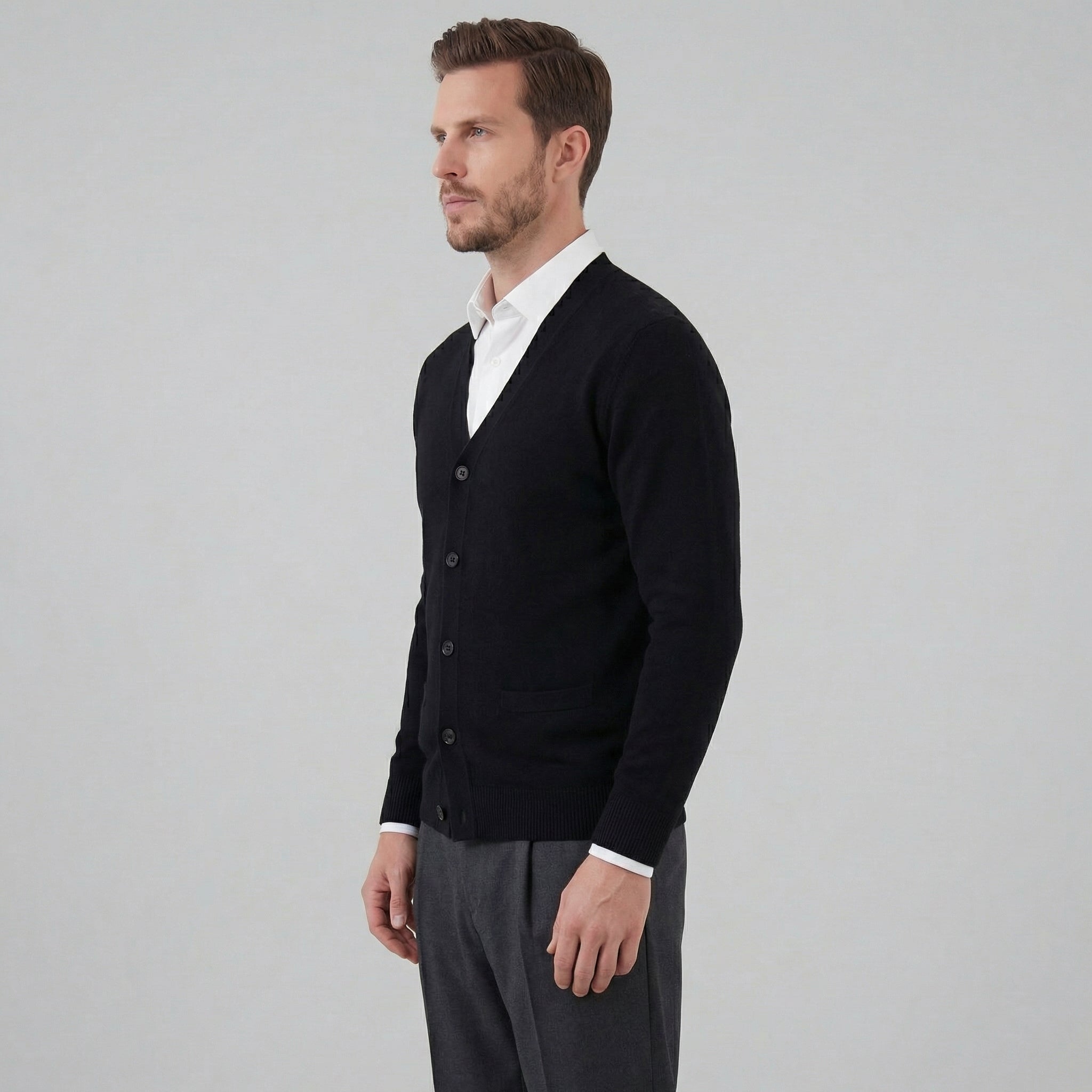 Cárdigan Casual de Cuello en V para Hombre