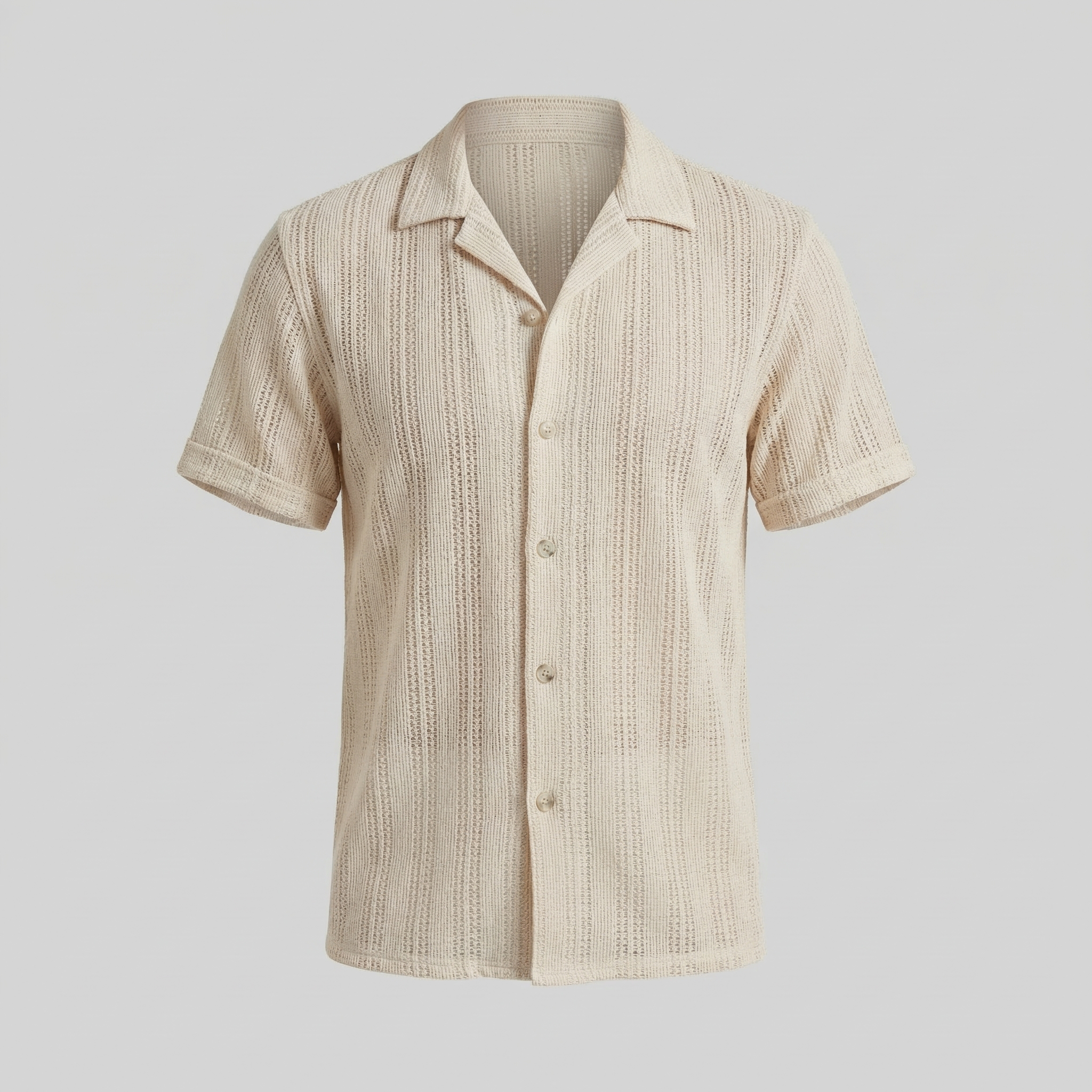 Camisa ligera de botones para verano para hombre