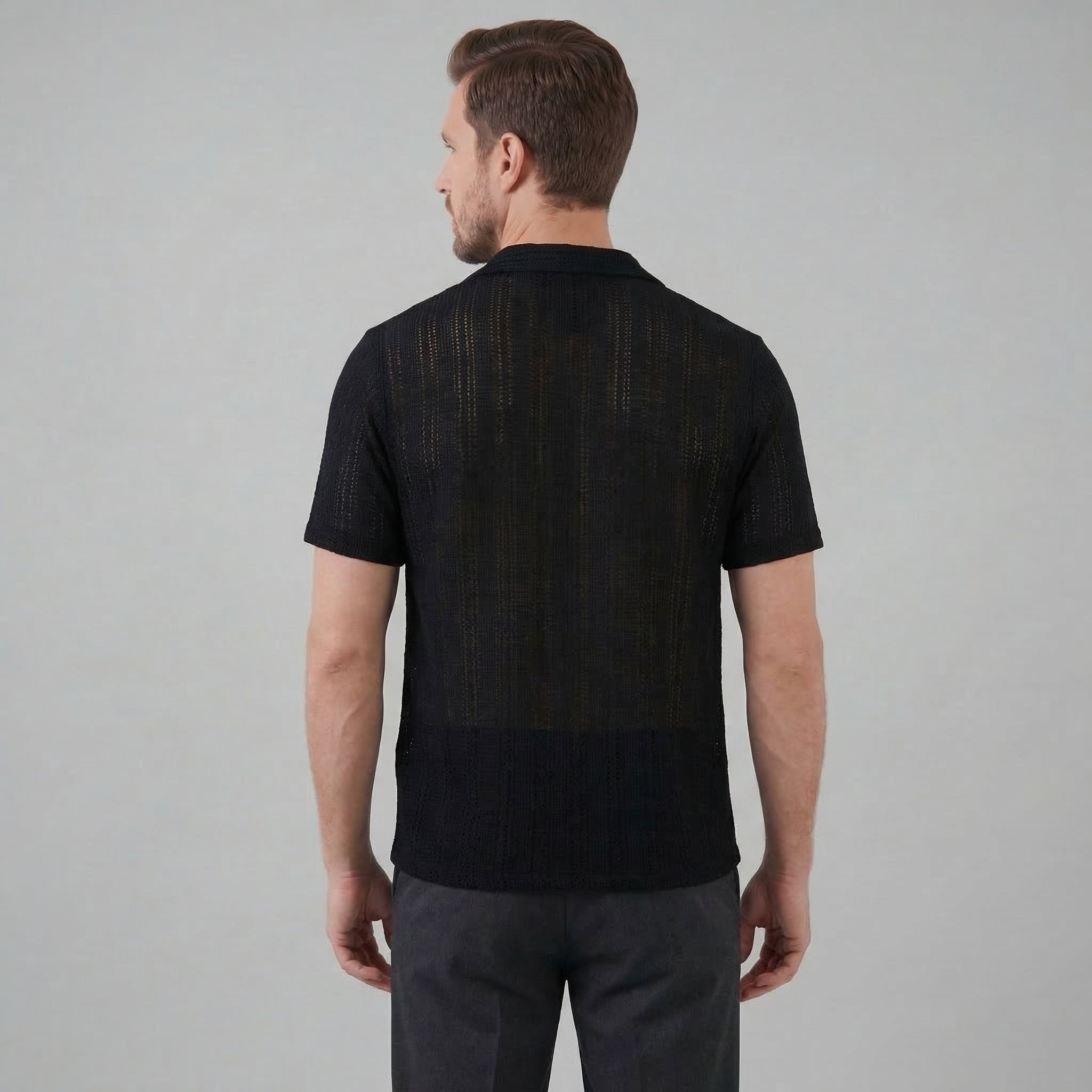 Camisa ligera de botones para verano para hombre