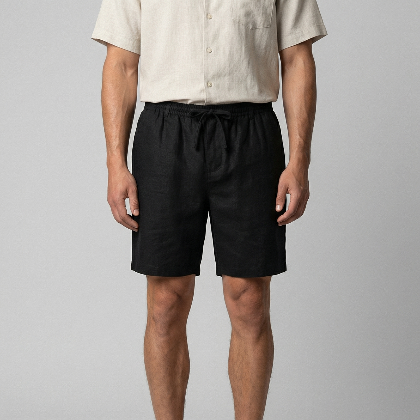 Pantalones Cortos de Lino para Verano para Hombre