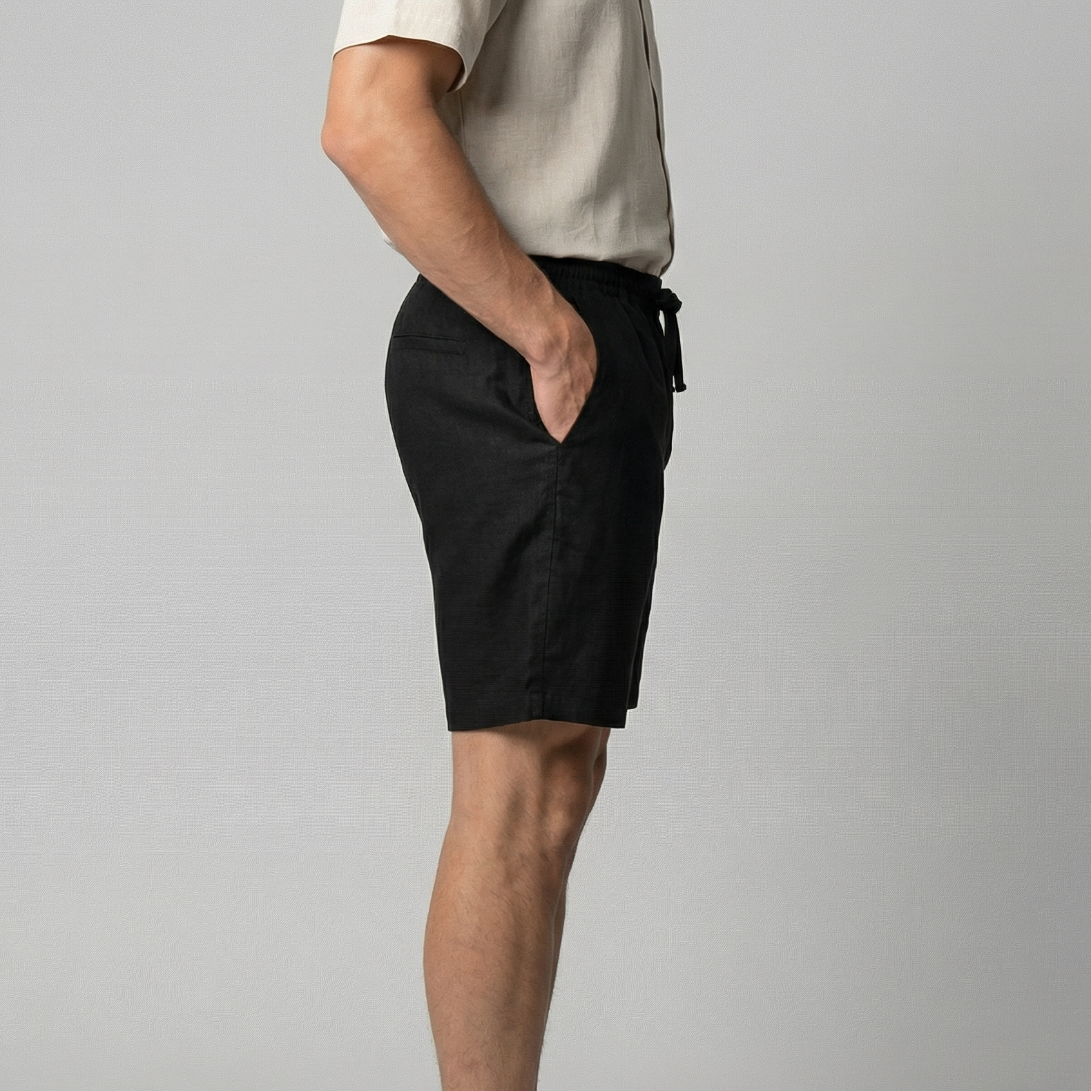 Pantalones Cortos de Lino para Verano para Hombre
