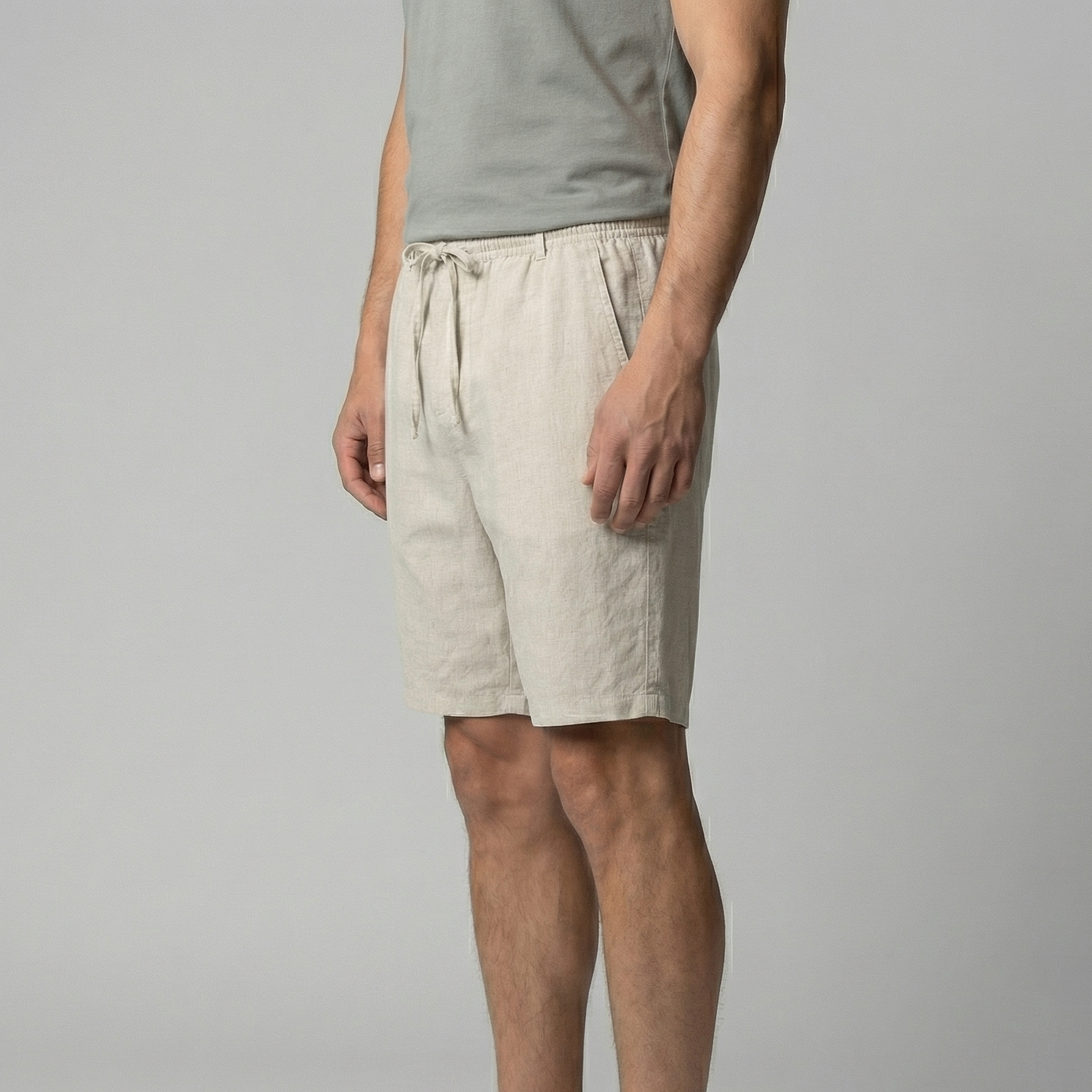 Pantalones Cortos de Lino para Verano para Hombre