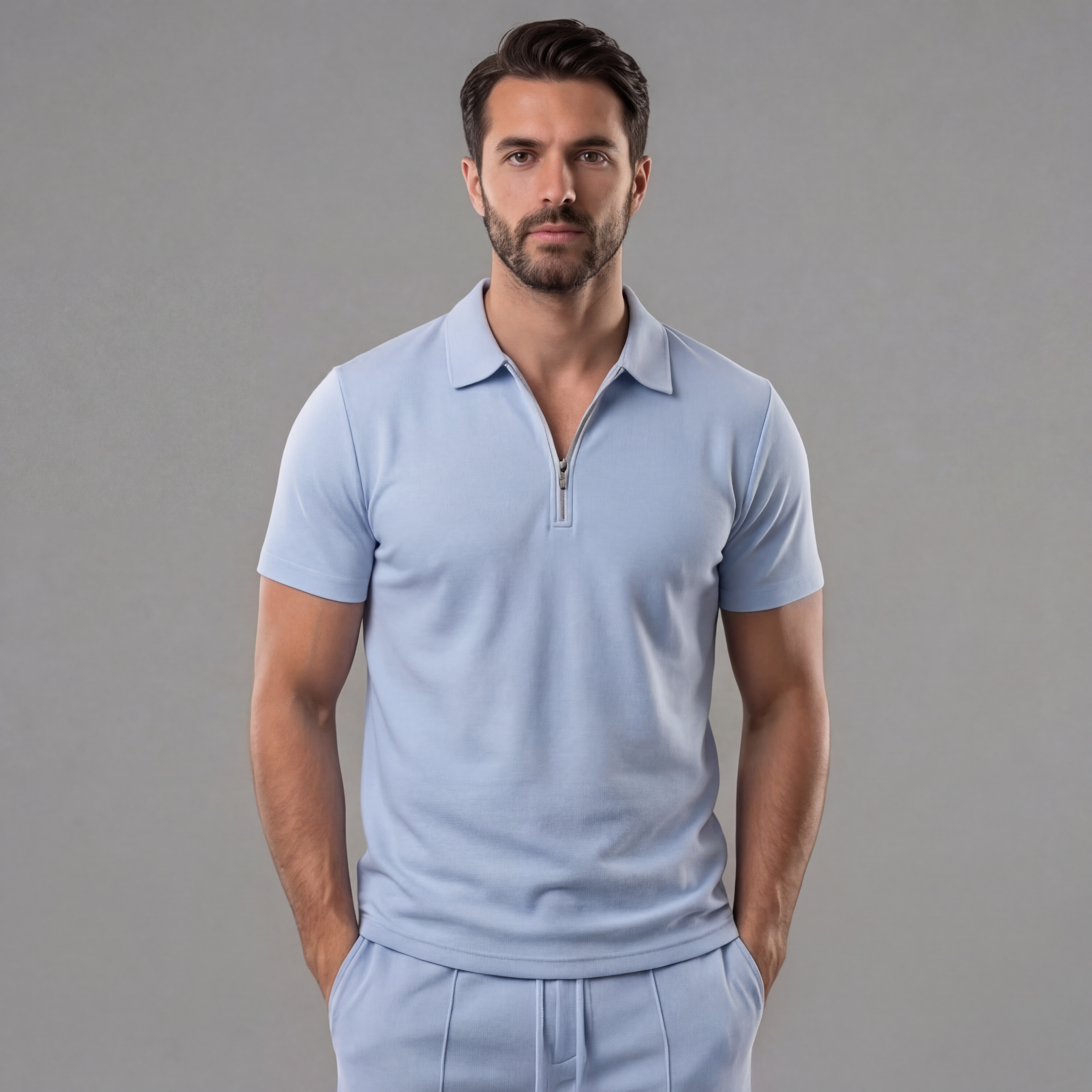 Conjunto de polos y pantalones cortos para estilo casual para hombre