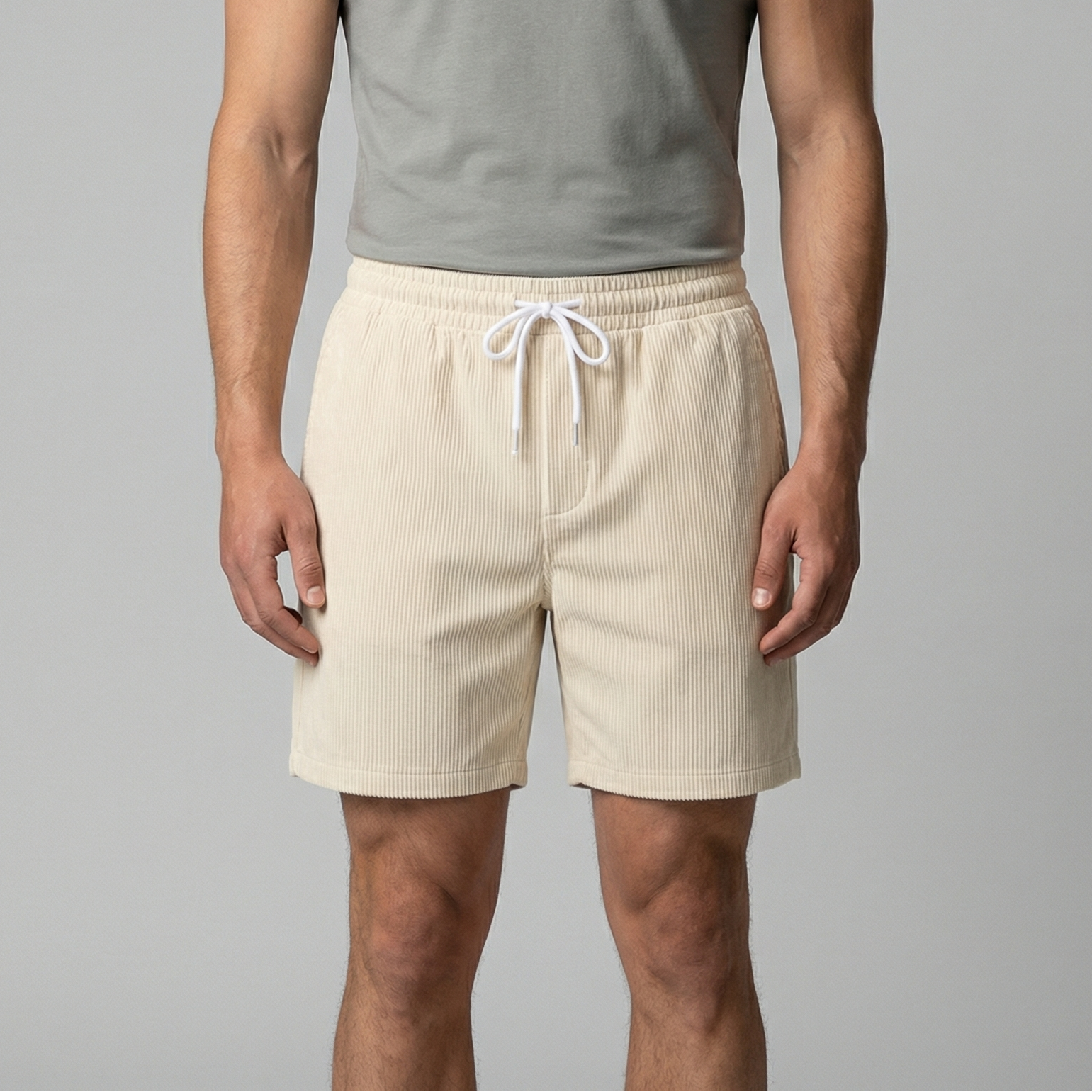 Pantalones Cortos de Pana de Corte Relajado para Hombre