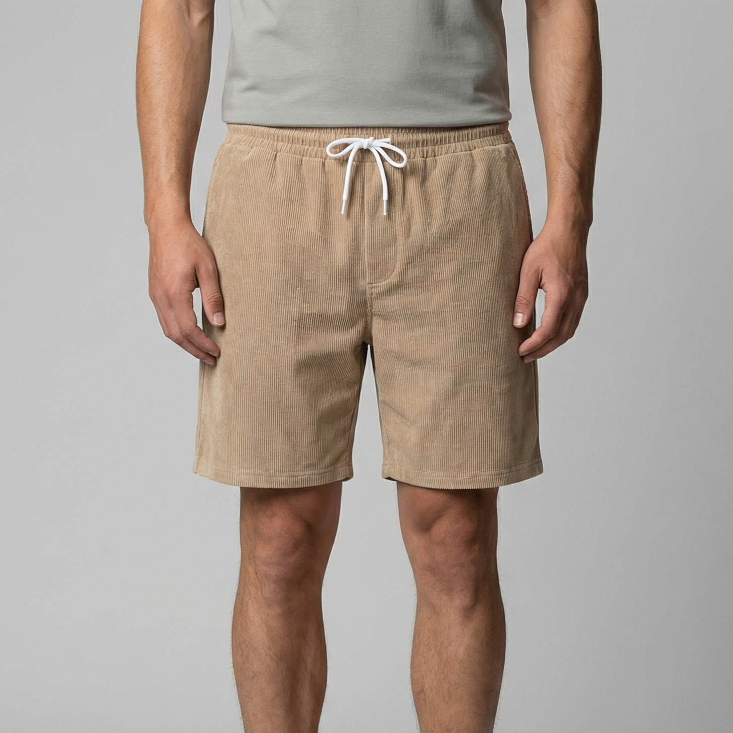 Pantalones Cortos de Pana de Corte Relajado para Hombre