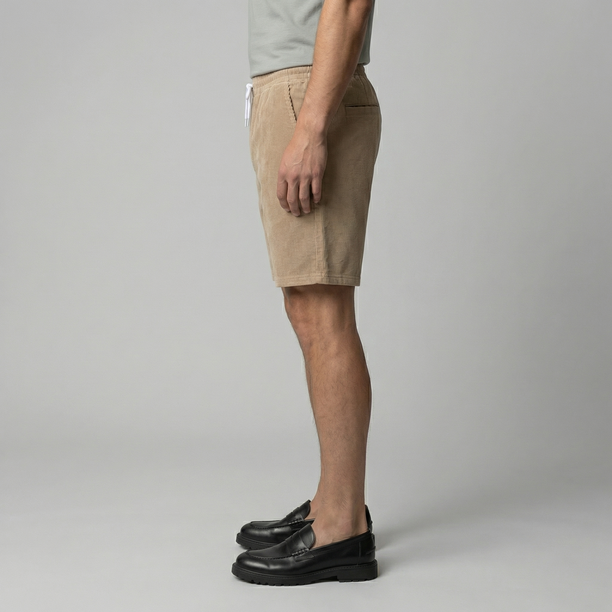 Pantalones Cortos de Pana de Corte Relajado para Hombre