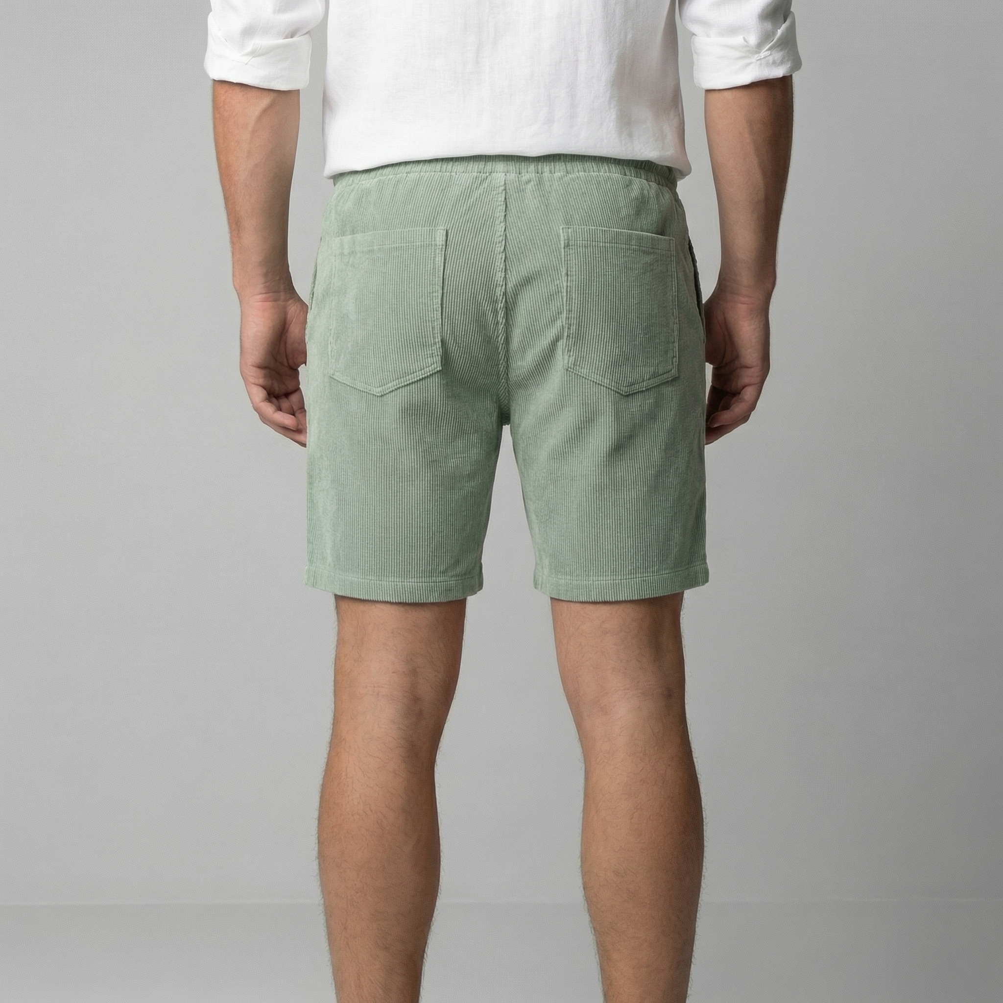 Pantalones Cortos de Pana de Corte Relajado para Hombre