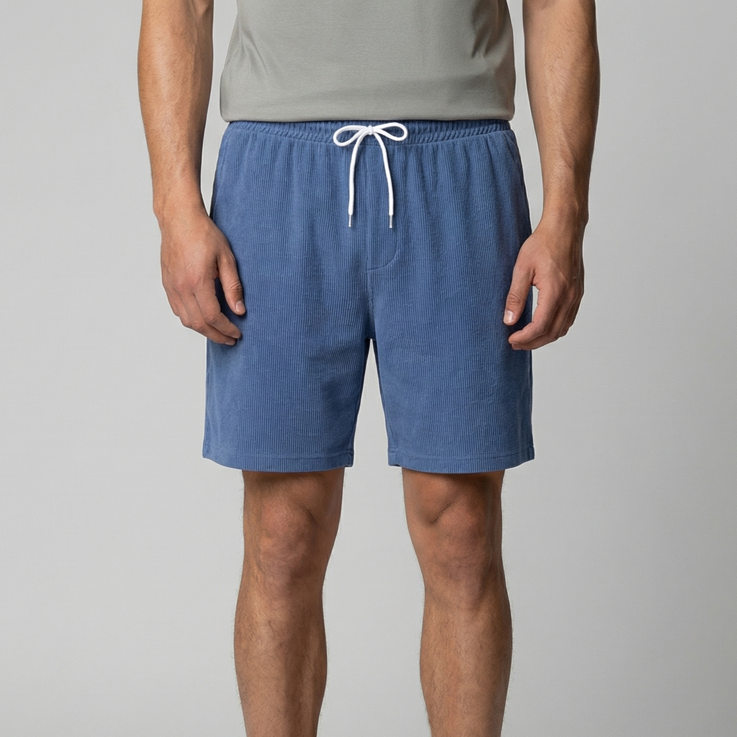 Pantalones Cortos de Pana de Corte Relajado para Hombre