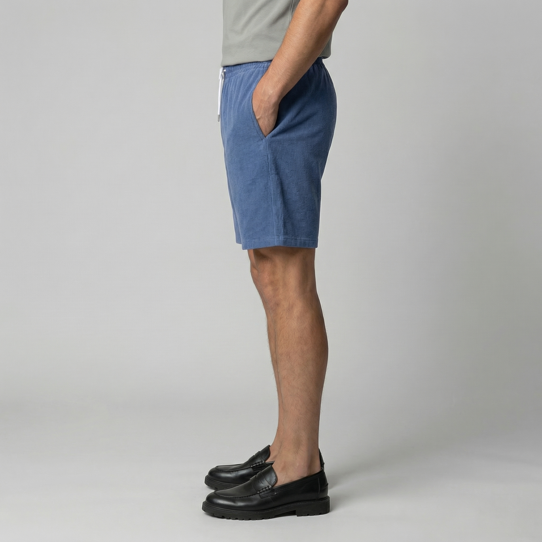 Pantalones Cortos de Pana de Corte Relajado para Hombre