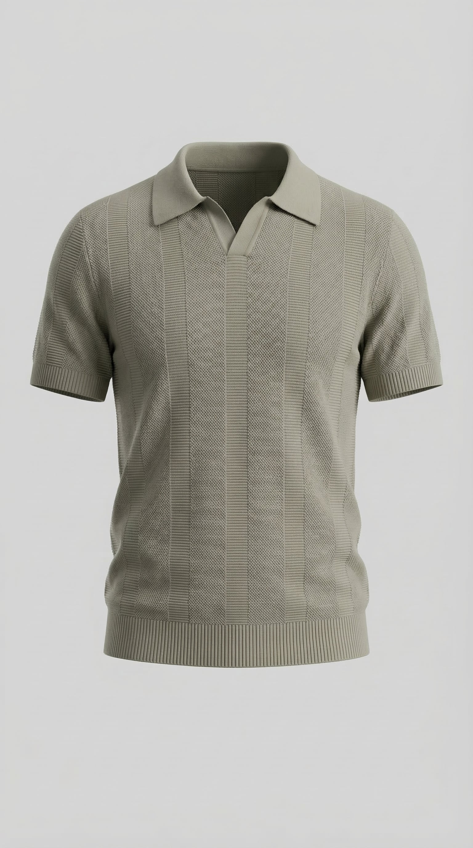 Men's Short Sleeve Polo Shirt - Modern Knit Design