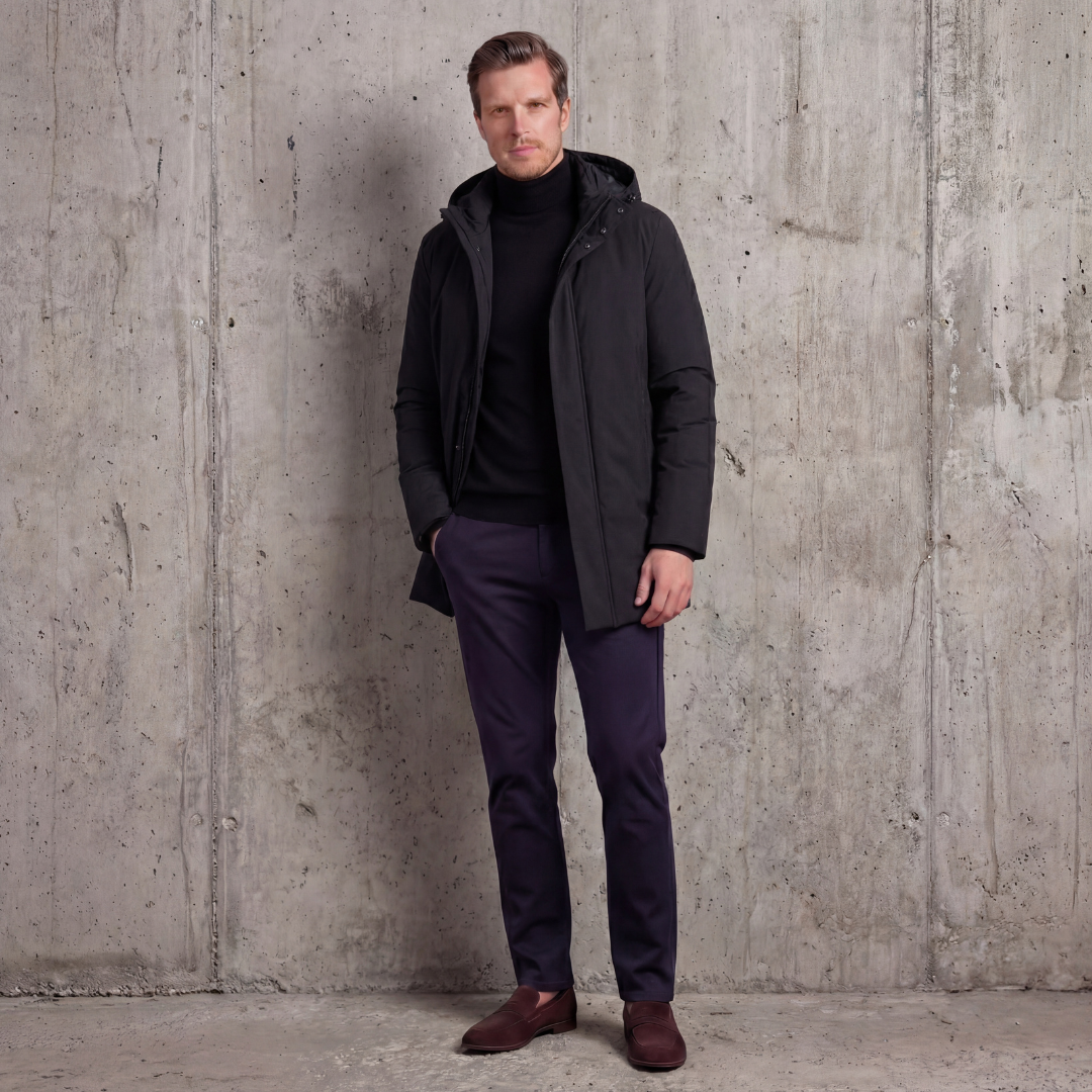 Giacca imbottita primaverile da uomo con cappuccio