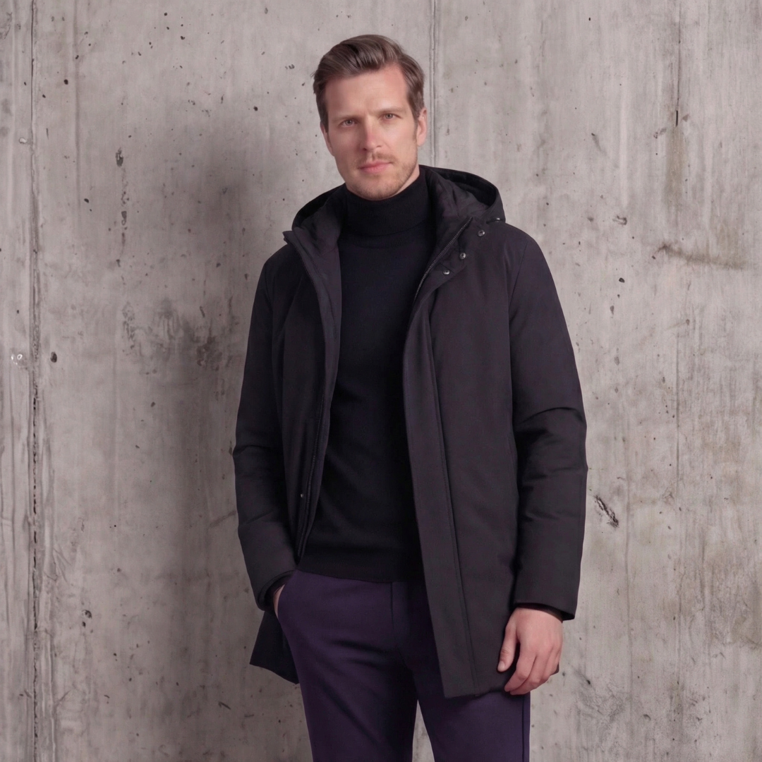 Giacca imbottita primaverile da uomo con cappuccio