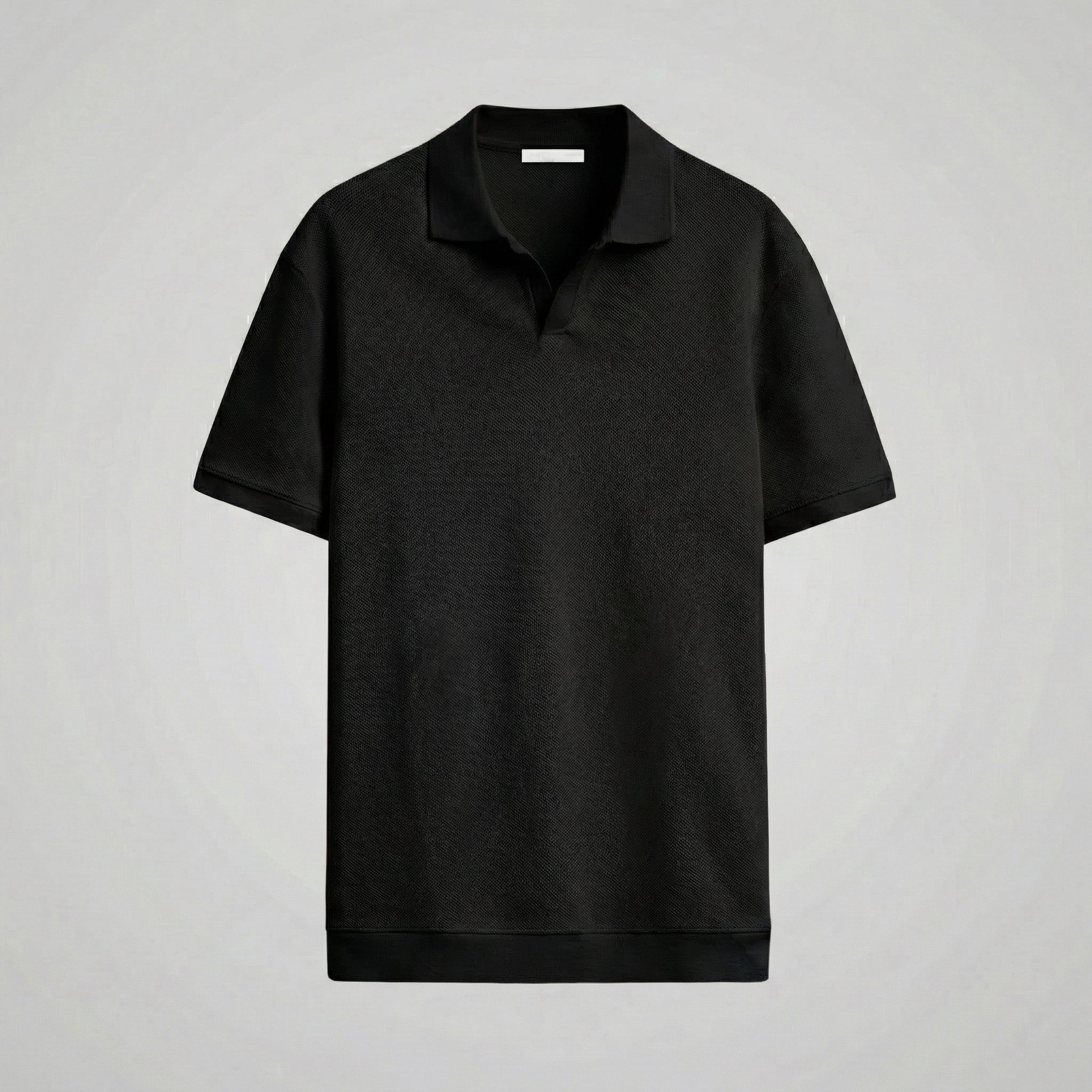 Men's Structured V-Neck Polo Shirt