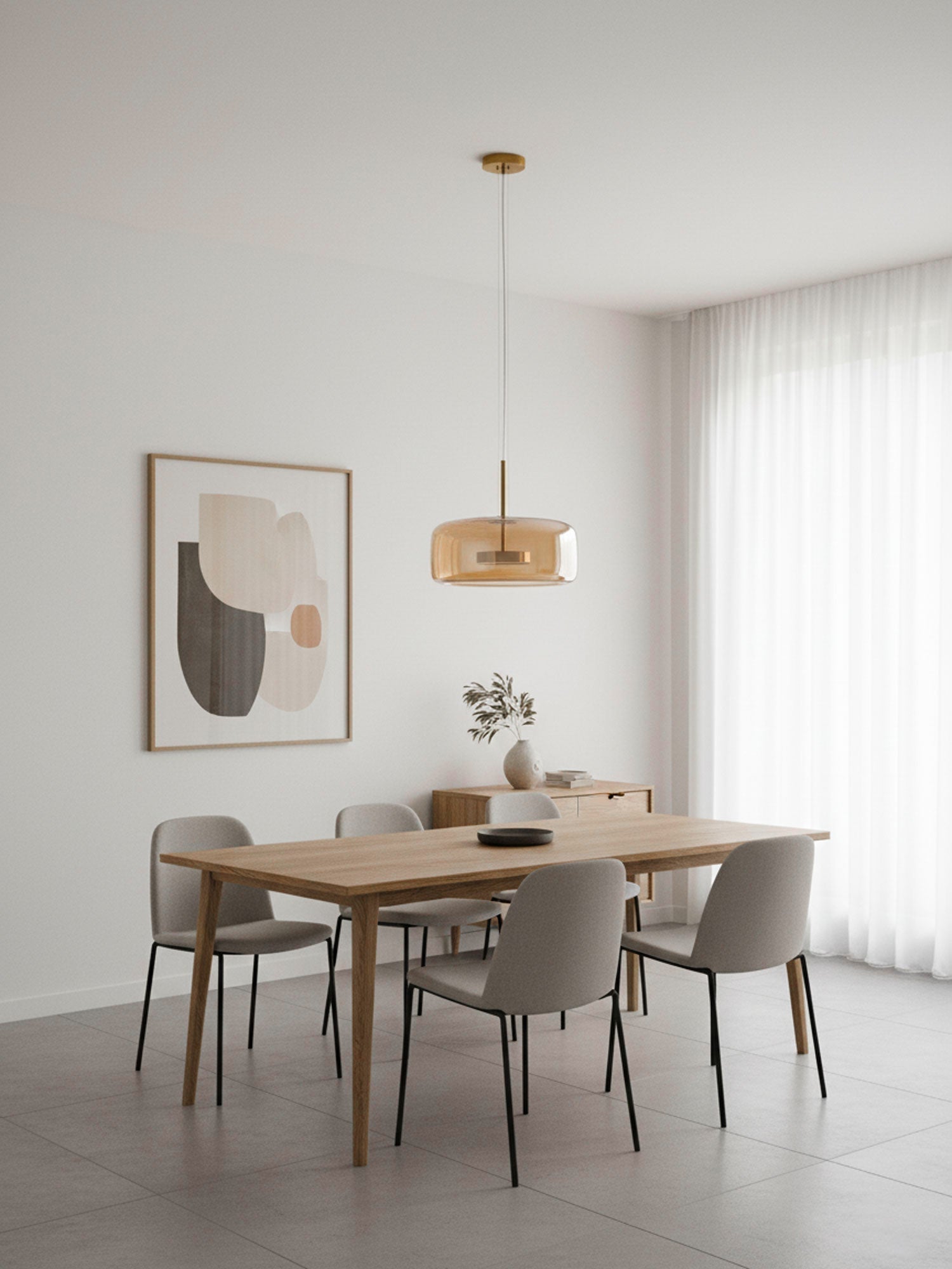 Moderne LED-Hängeleuchte mit Rauchglas-Kuppel, 1-flammig  