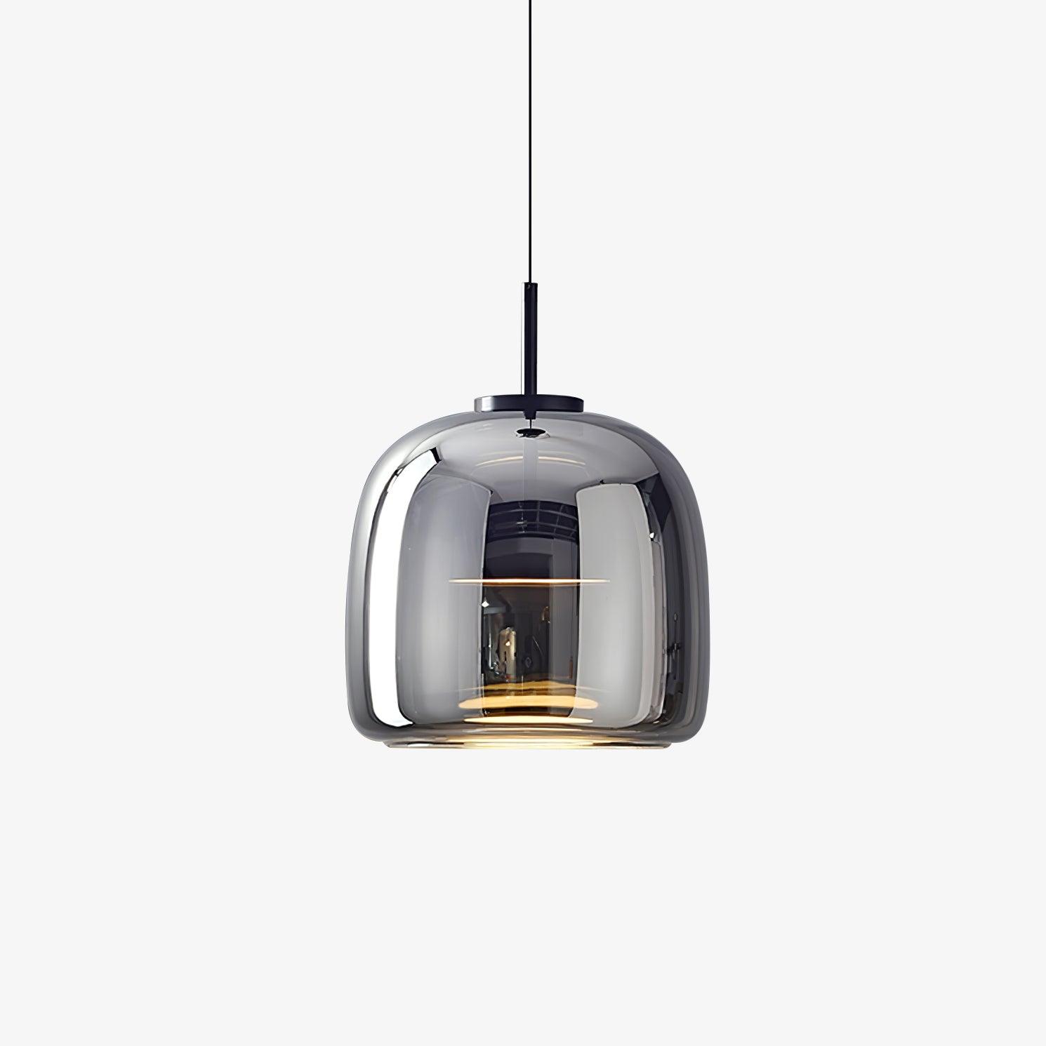 Moderne LED-Hängeleuchte mit Rauchglas-Kuppel, 1-flammig  
