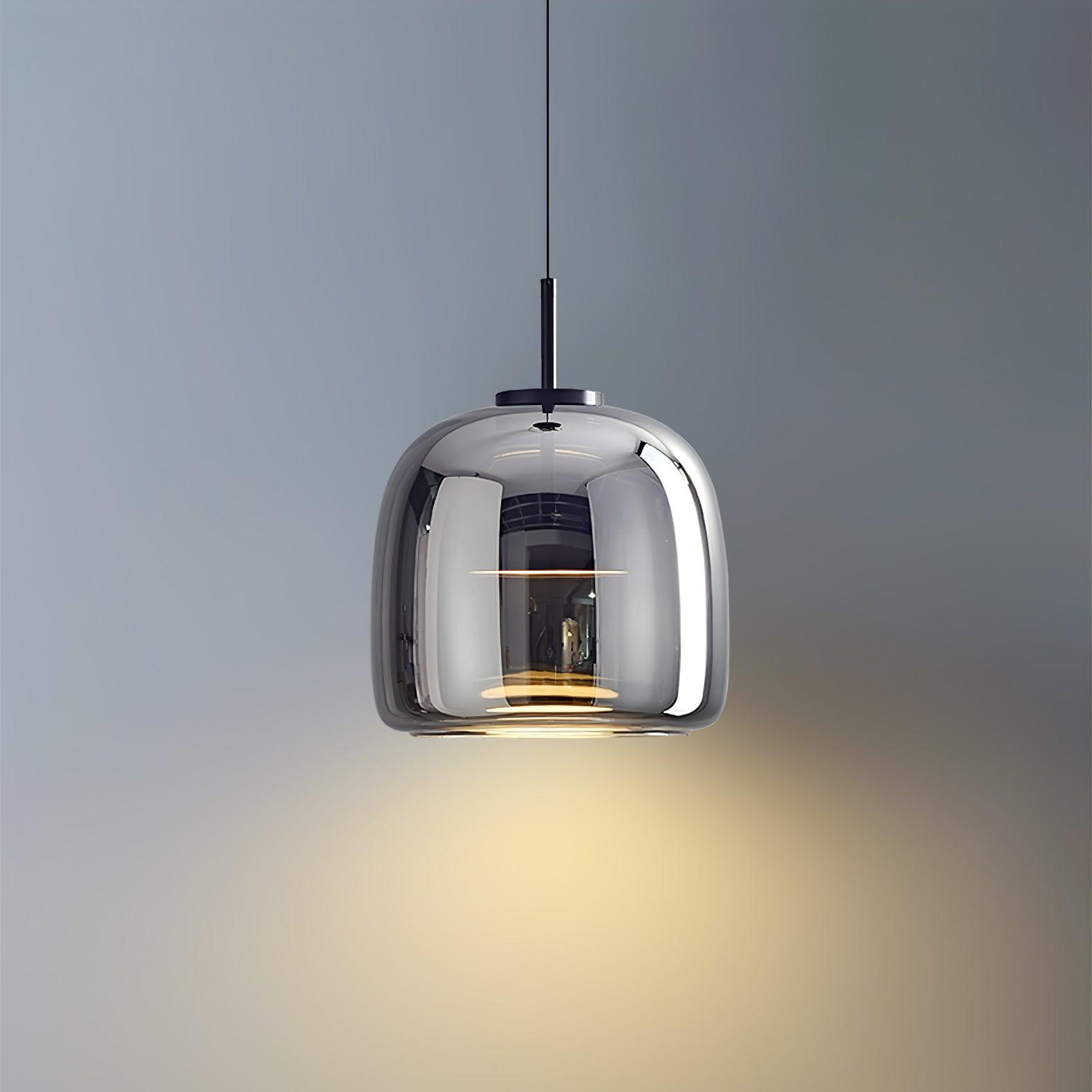 Moderne LED-Hängeleuchte mit Rauchglas-Kuppel, 1-flammig  