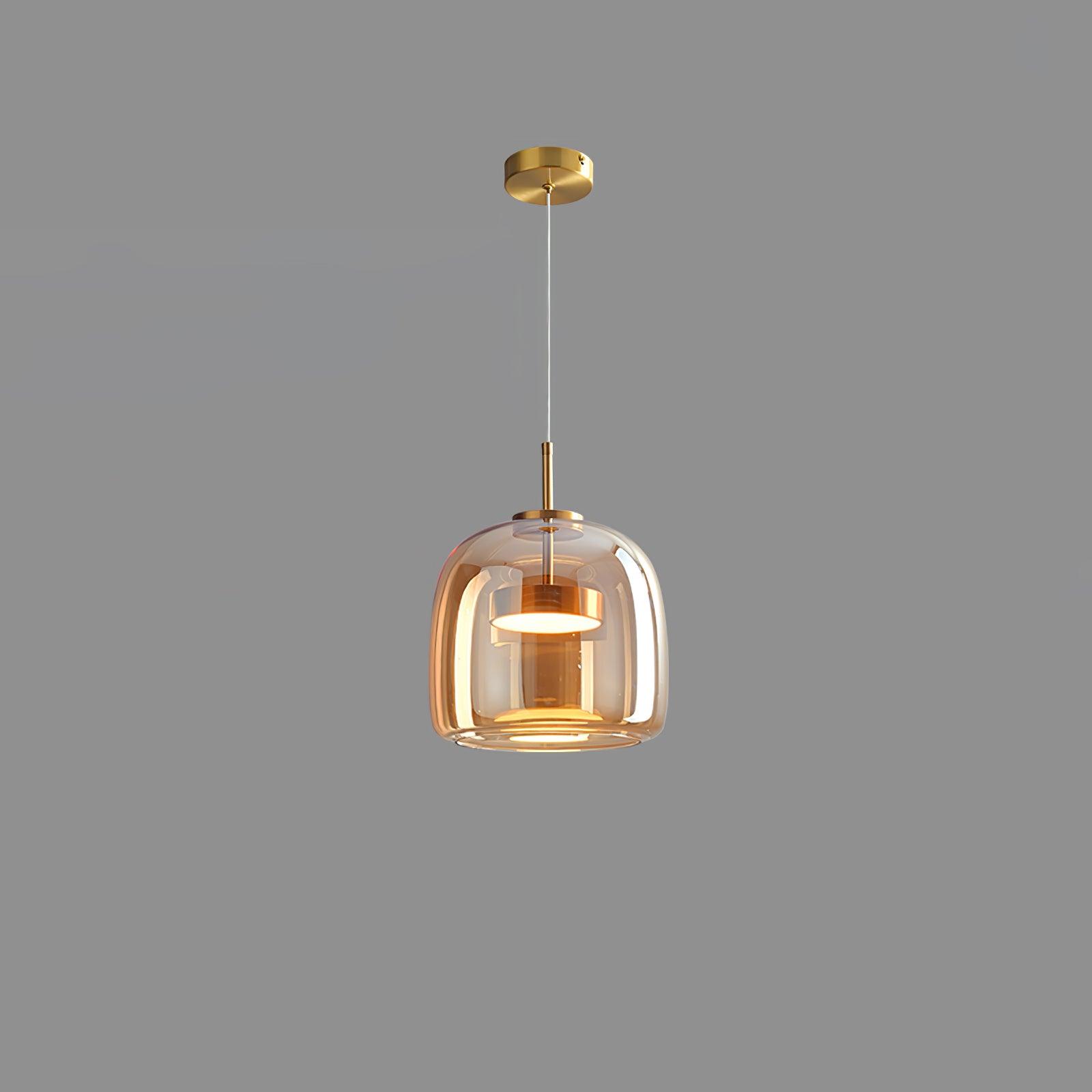 Moderne LED-Hängeleuchte mit Rauchglas-Kuppel, 1-flammig  
